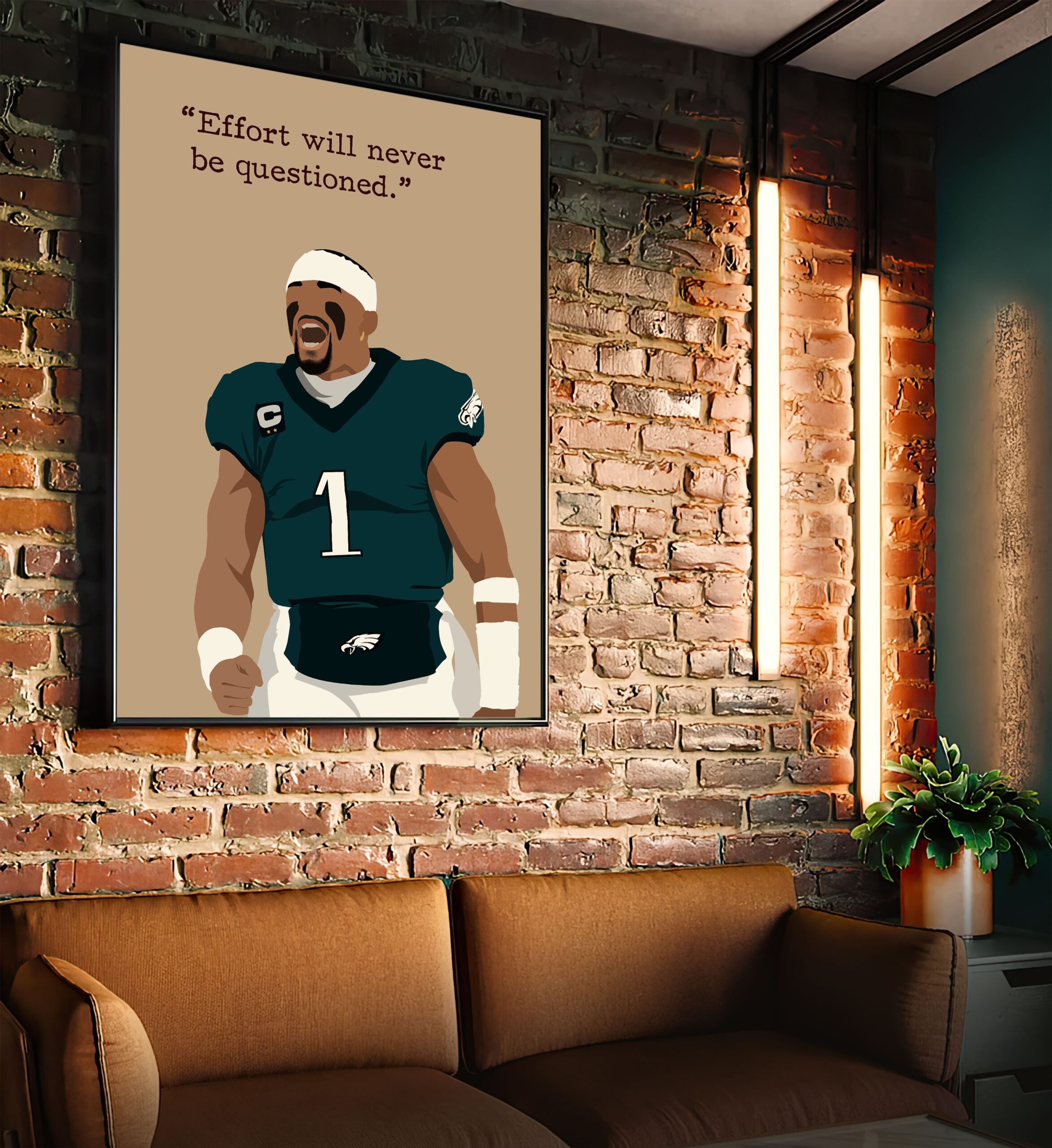 Jalen Hurts Rugby Motivational Quote Wall Art - Image 6