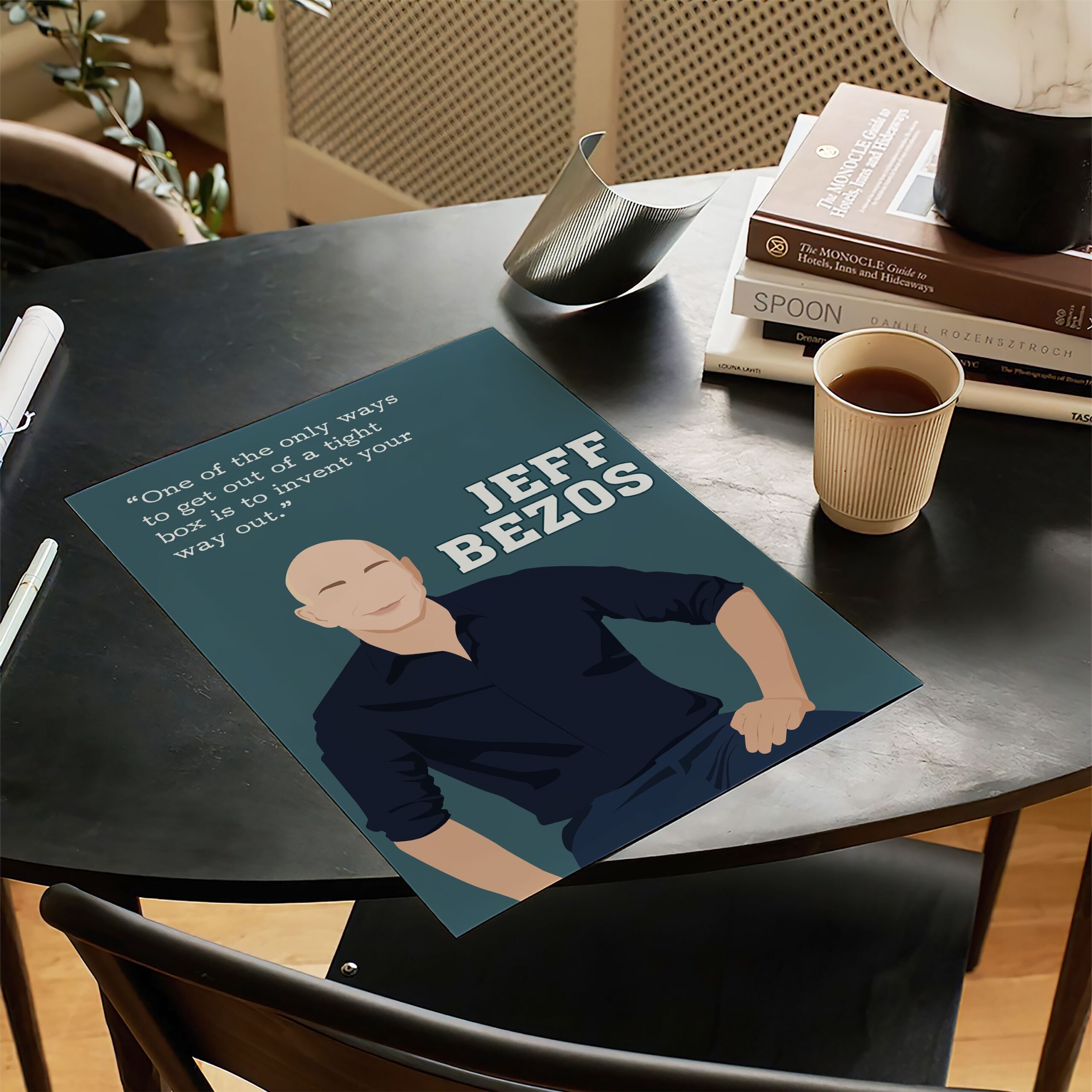 Jeff Bezos Businessman Motivational Quote Wall Art - Image 2