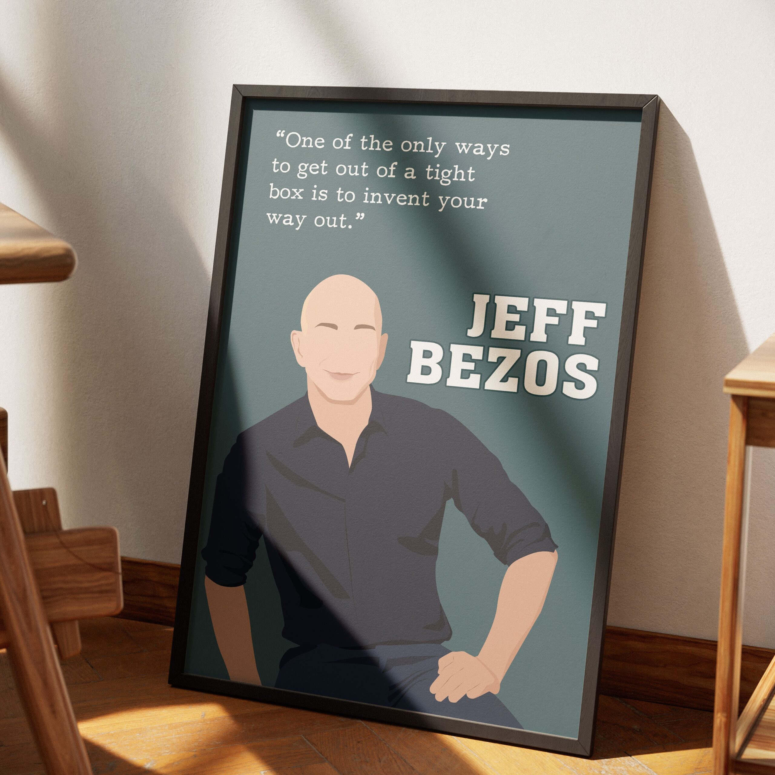 Jeff Bezos Businessman Motivational Quote Wall Art - Image 4