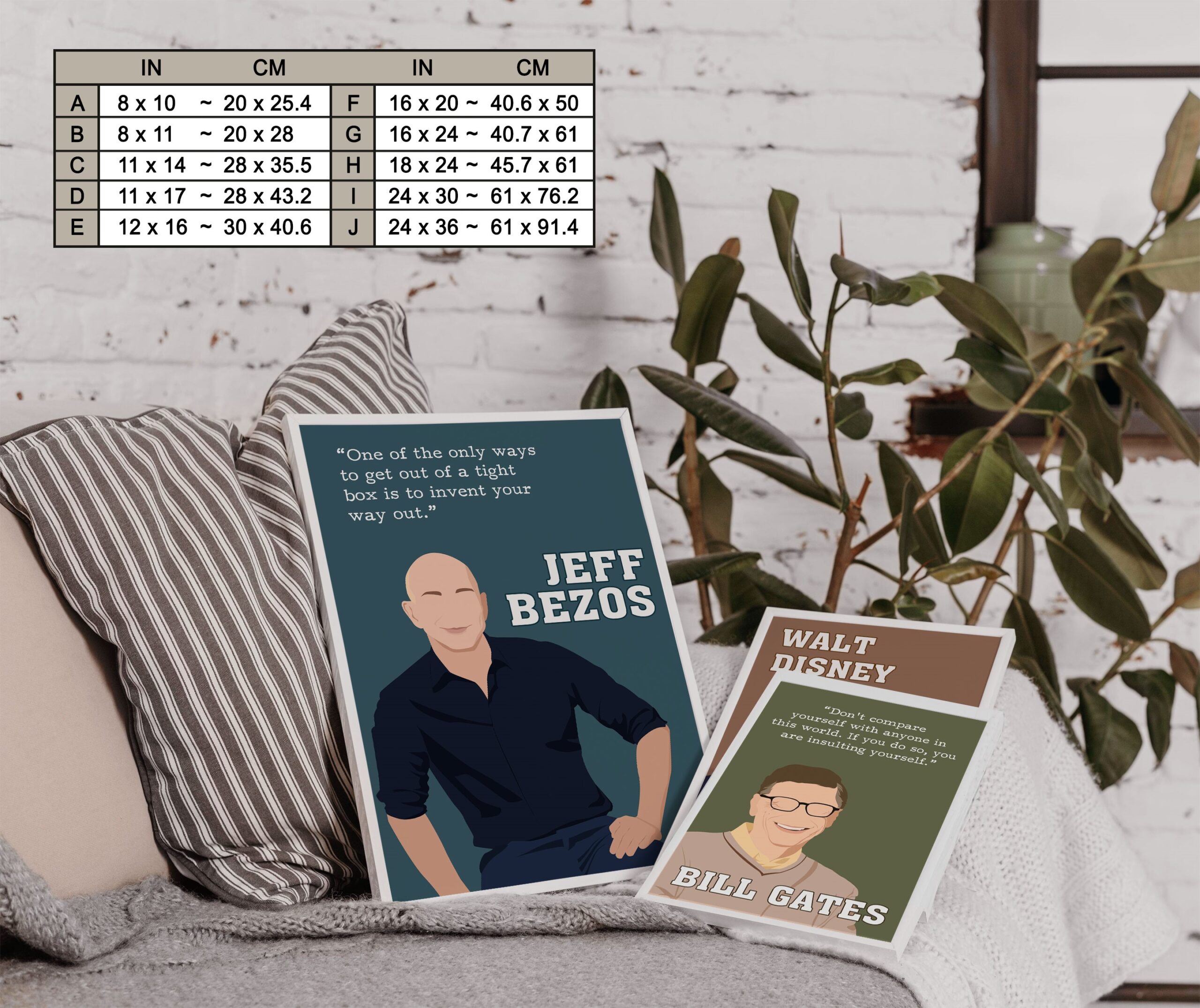 Jeff Bezos Businessman Motivational Quote Wall Art - Image 7