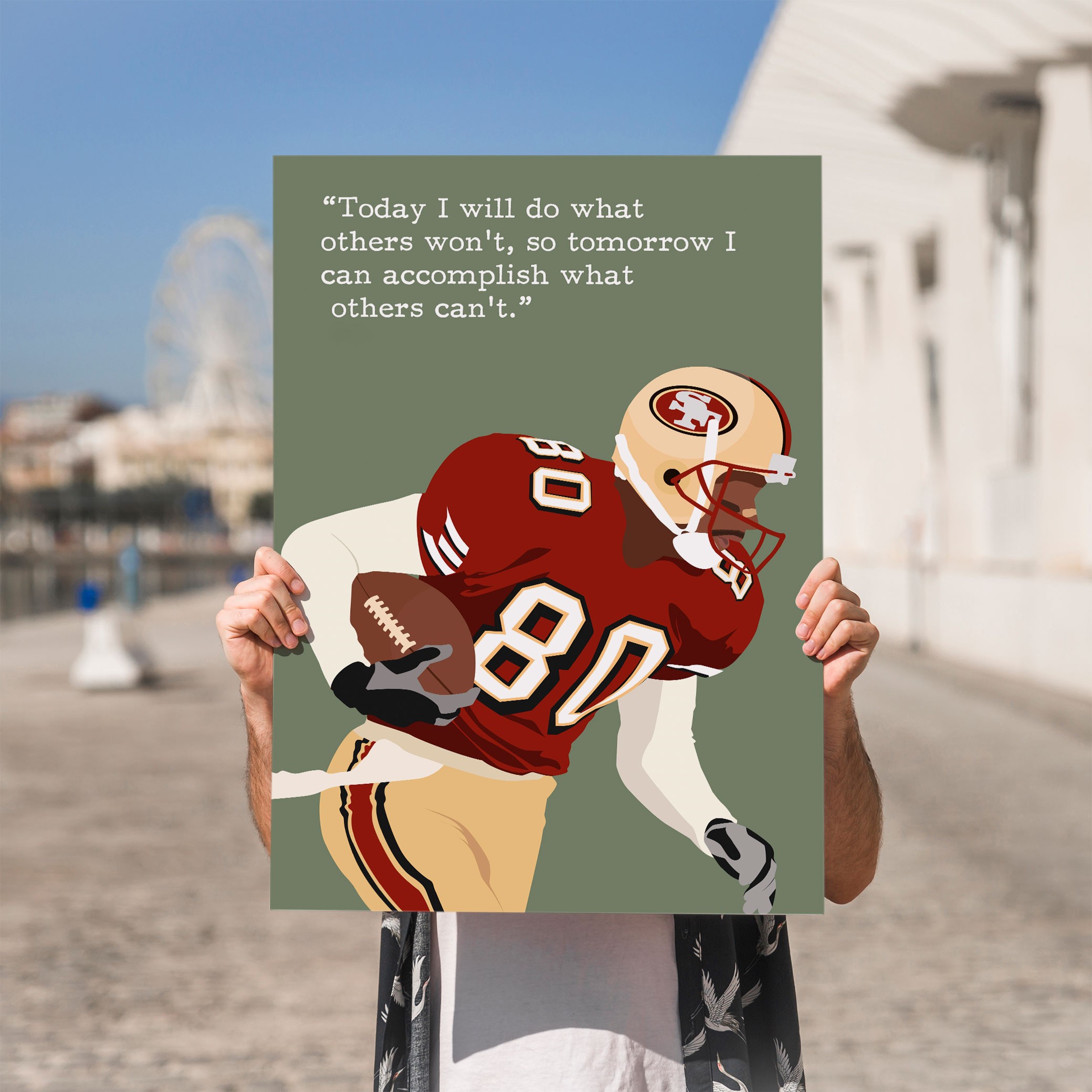 Jerry Rice Rugby Motivational Quote Wall Art - Image 2