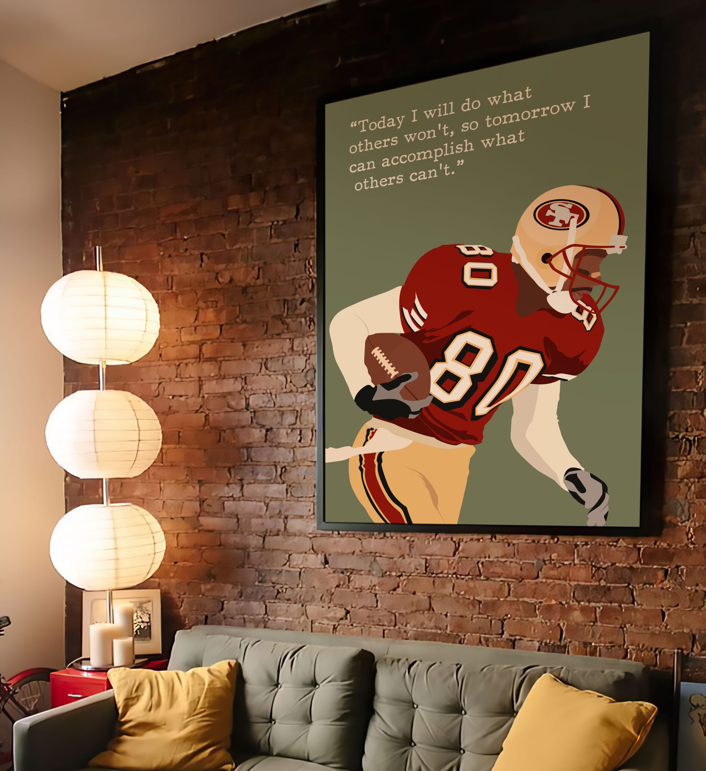 Jerry Rice Rugby Motivational Quote Wall Art - Image 3