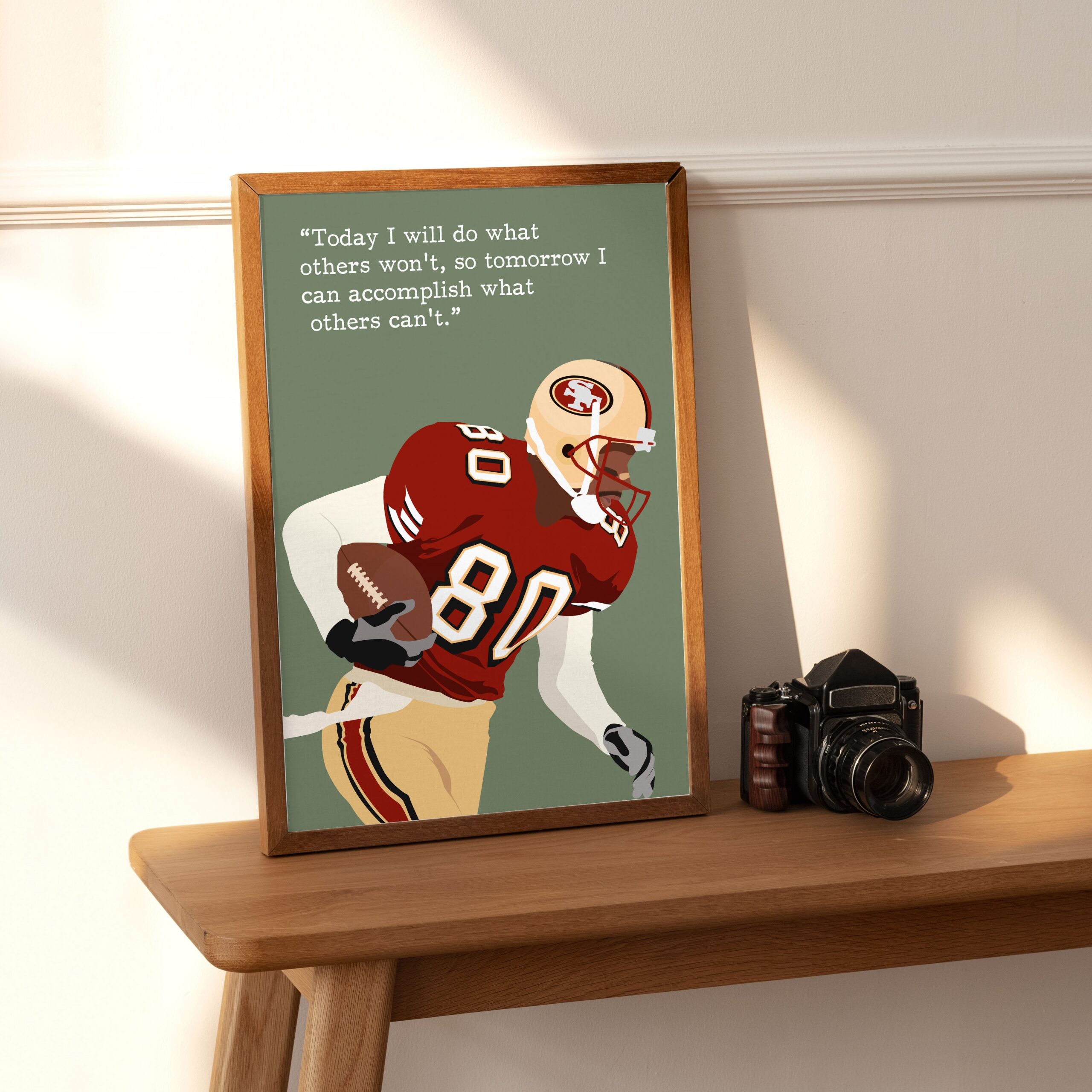 Jerry Rice Rugby Motivational Quote Wall Art - Image 4
