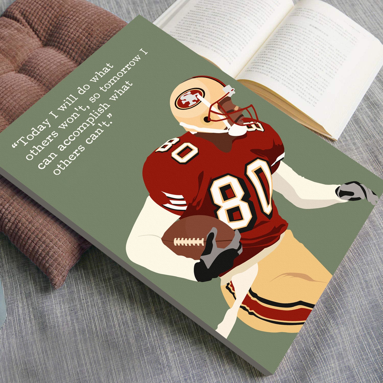 Jerry Rice Rugby Motivational Quote Wall Art - Image 5
