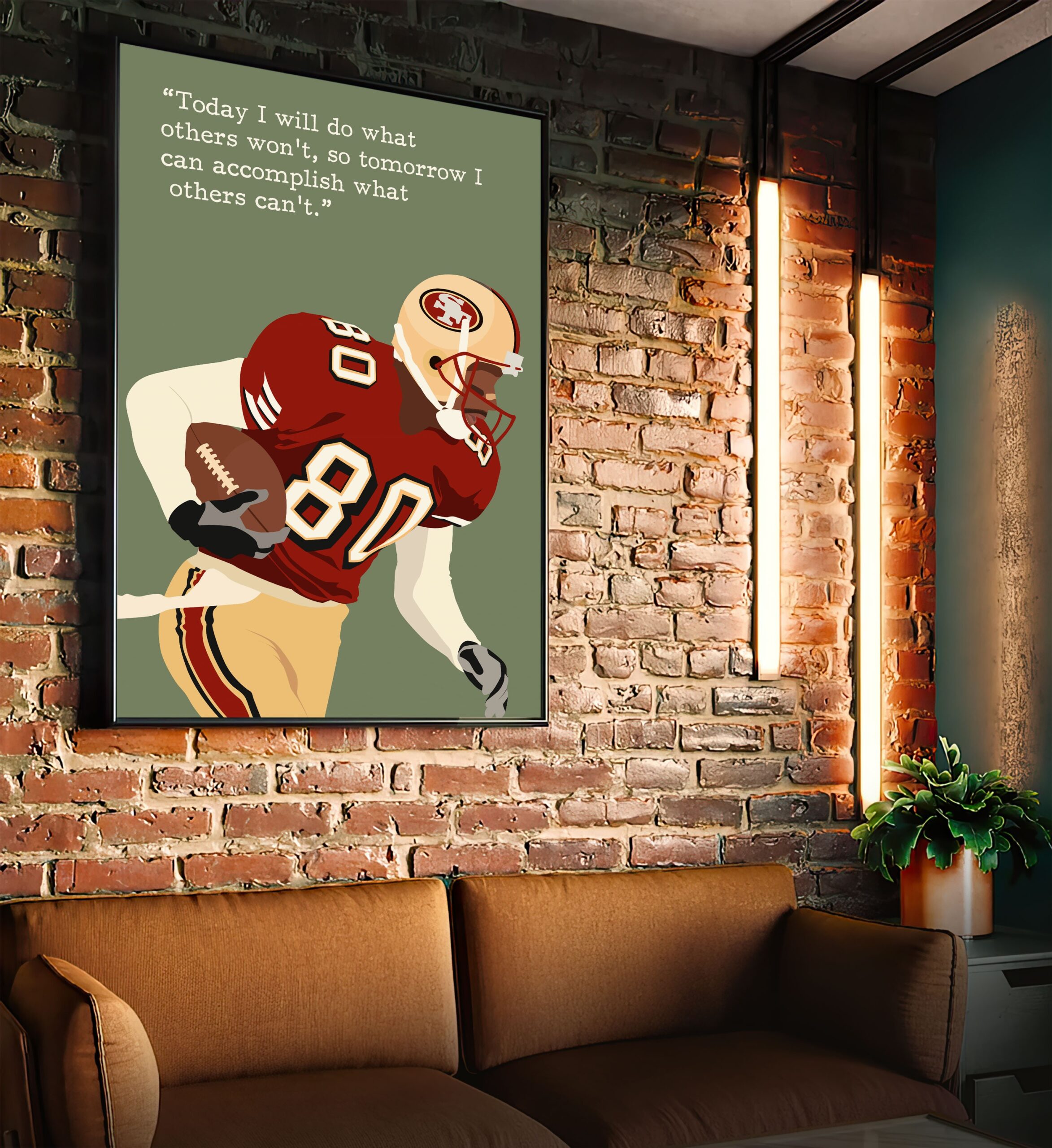 Jerry Rice Rugby Motivational Quote Wall Art - Image 6