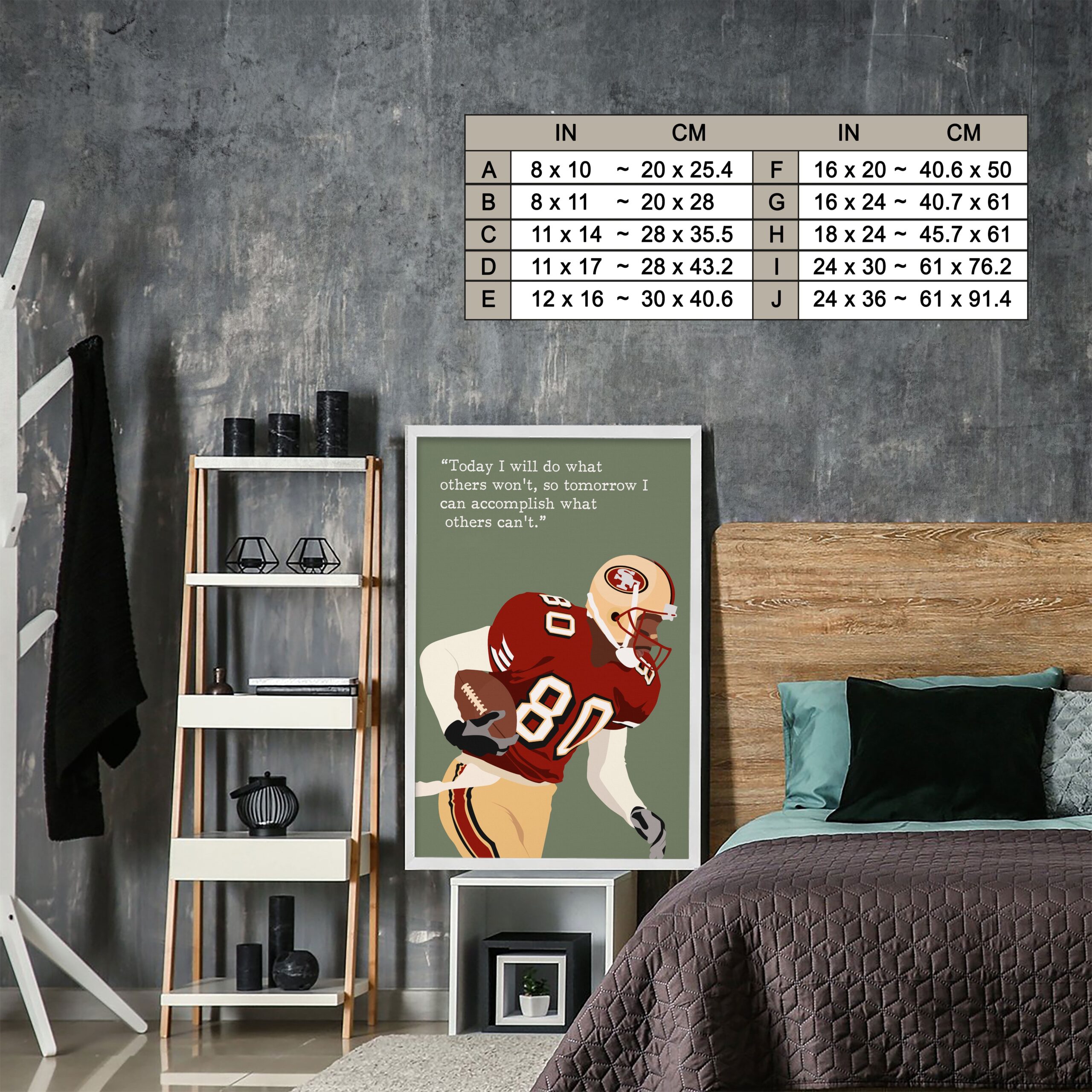 Jerry Rice Rugby Motivational Quote Wall Art - Image 7