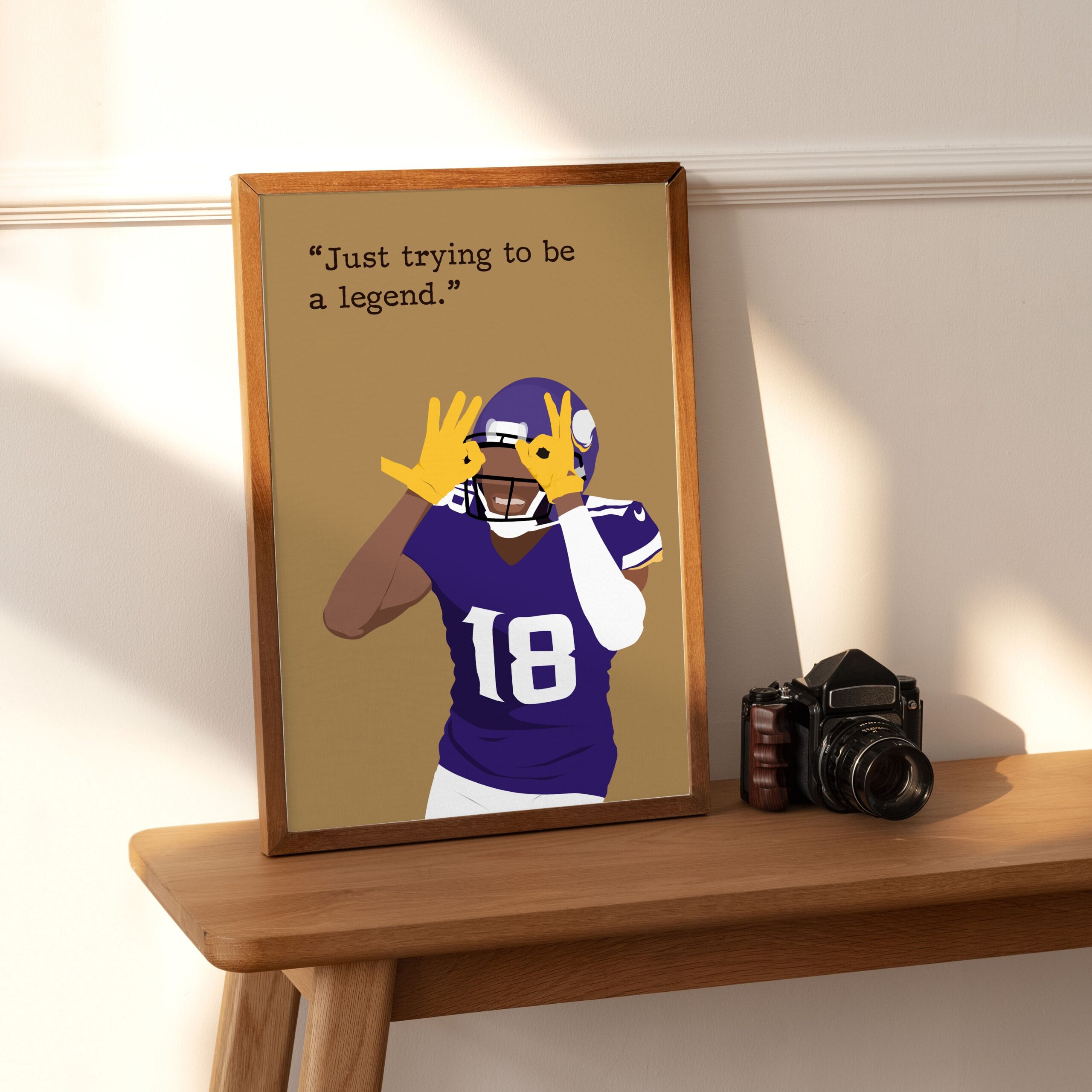 Justin Jefferson Rugby Superstar Hand-drawn Wall Art - Image 4