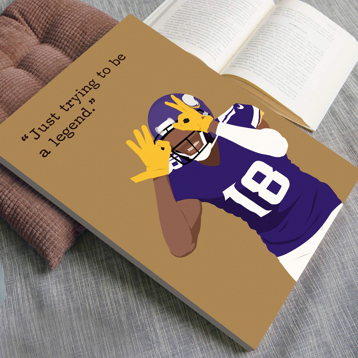 Justin Jefferson Rugby Superstar Hand-drawn Wall Art - Image 5