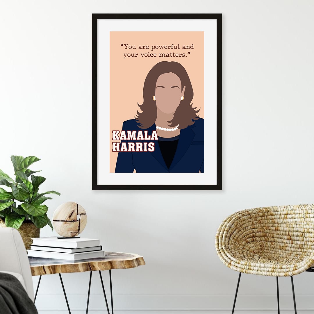 Kamala Harris Empowered Women Inspirational Quote Wall Art - Image 5