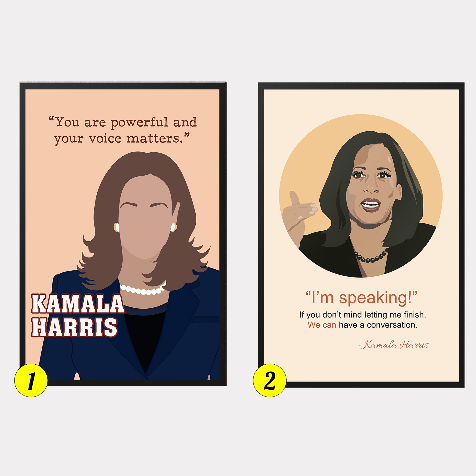 Kamala Harris Empowered Women Inspirational Quote Wall Art - Image 6