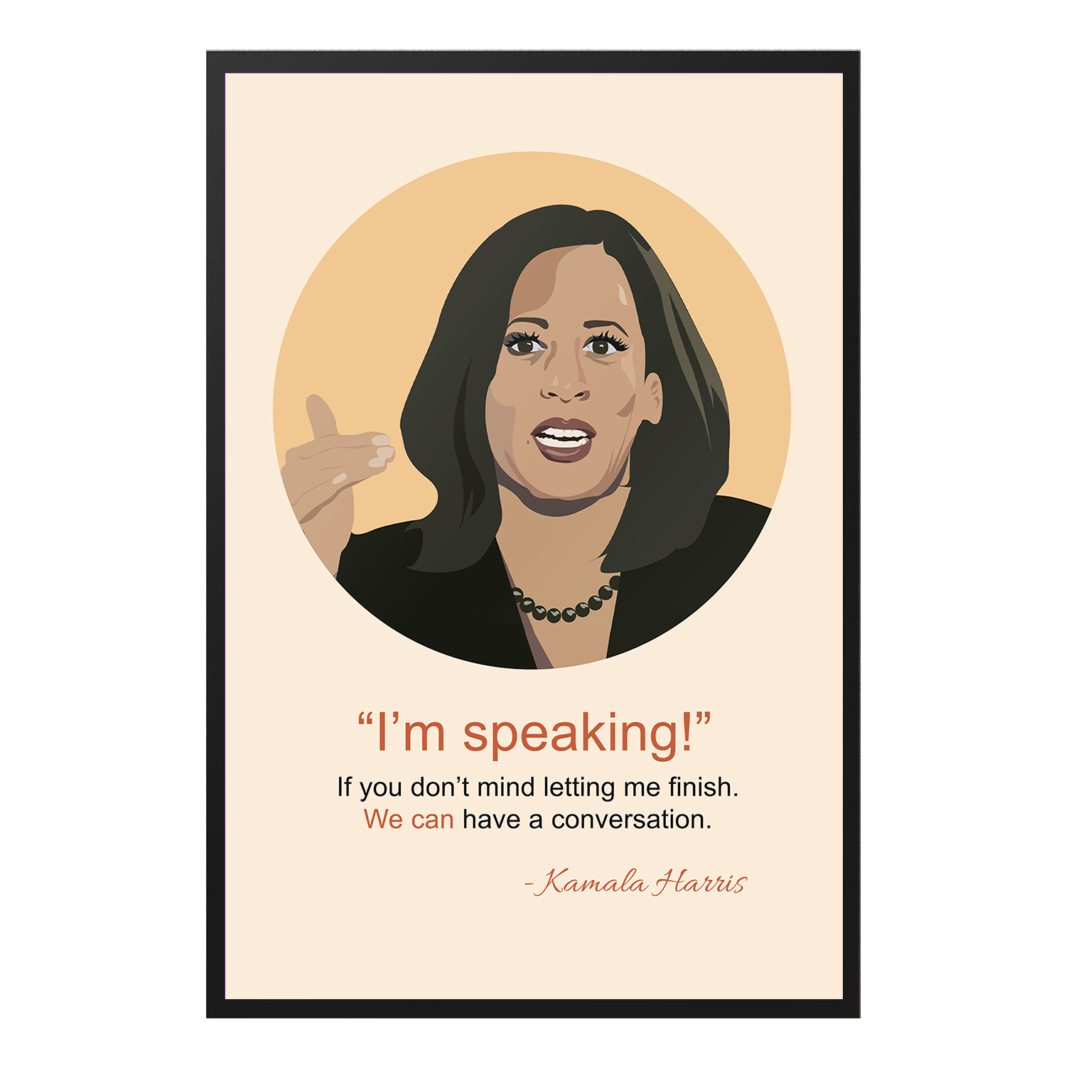 Kamala Harris Empowered Women Inspirational Quote Wall Art - Image 7