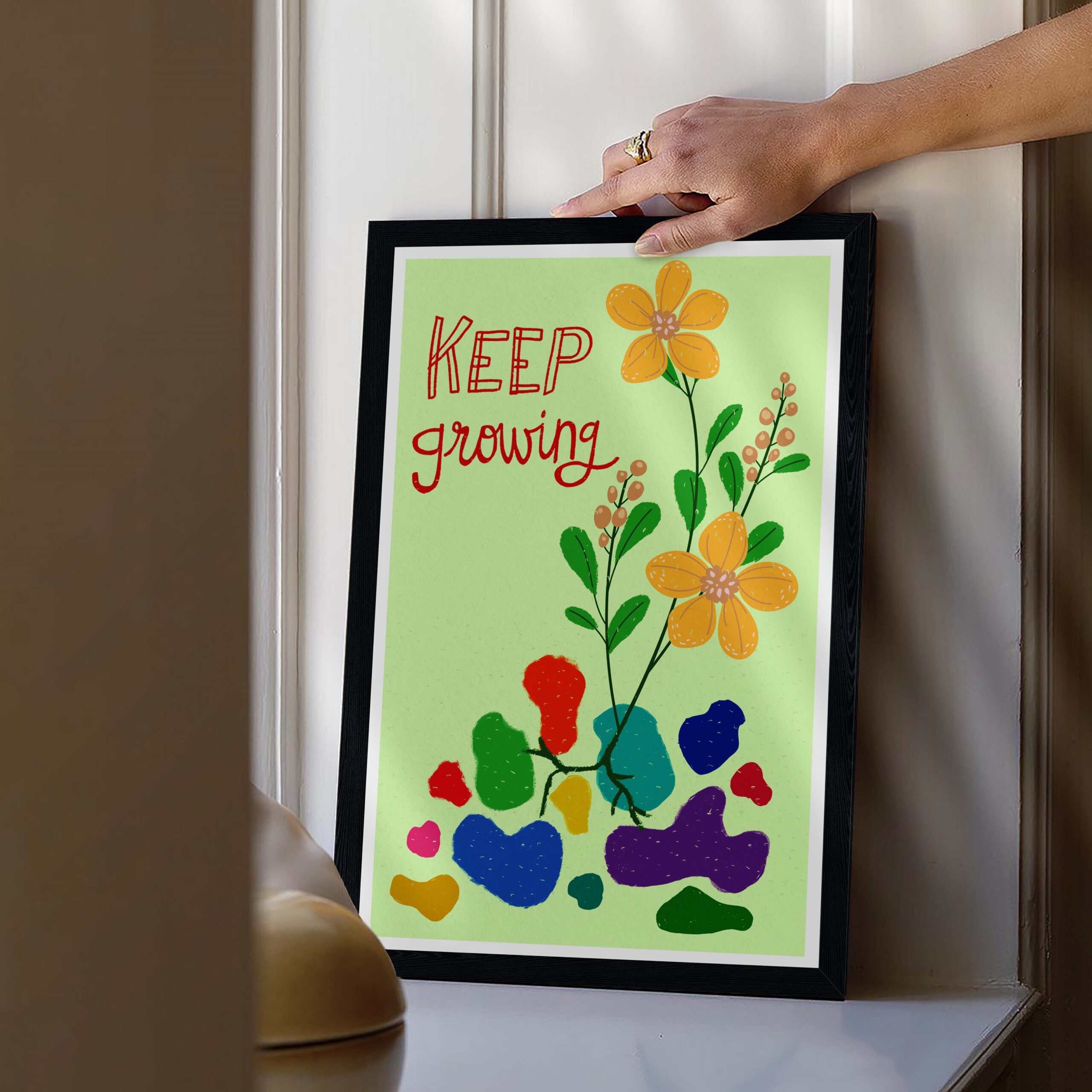 Keep Growing Colorful Mental Health Wall Art - Image 3