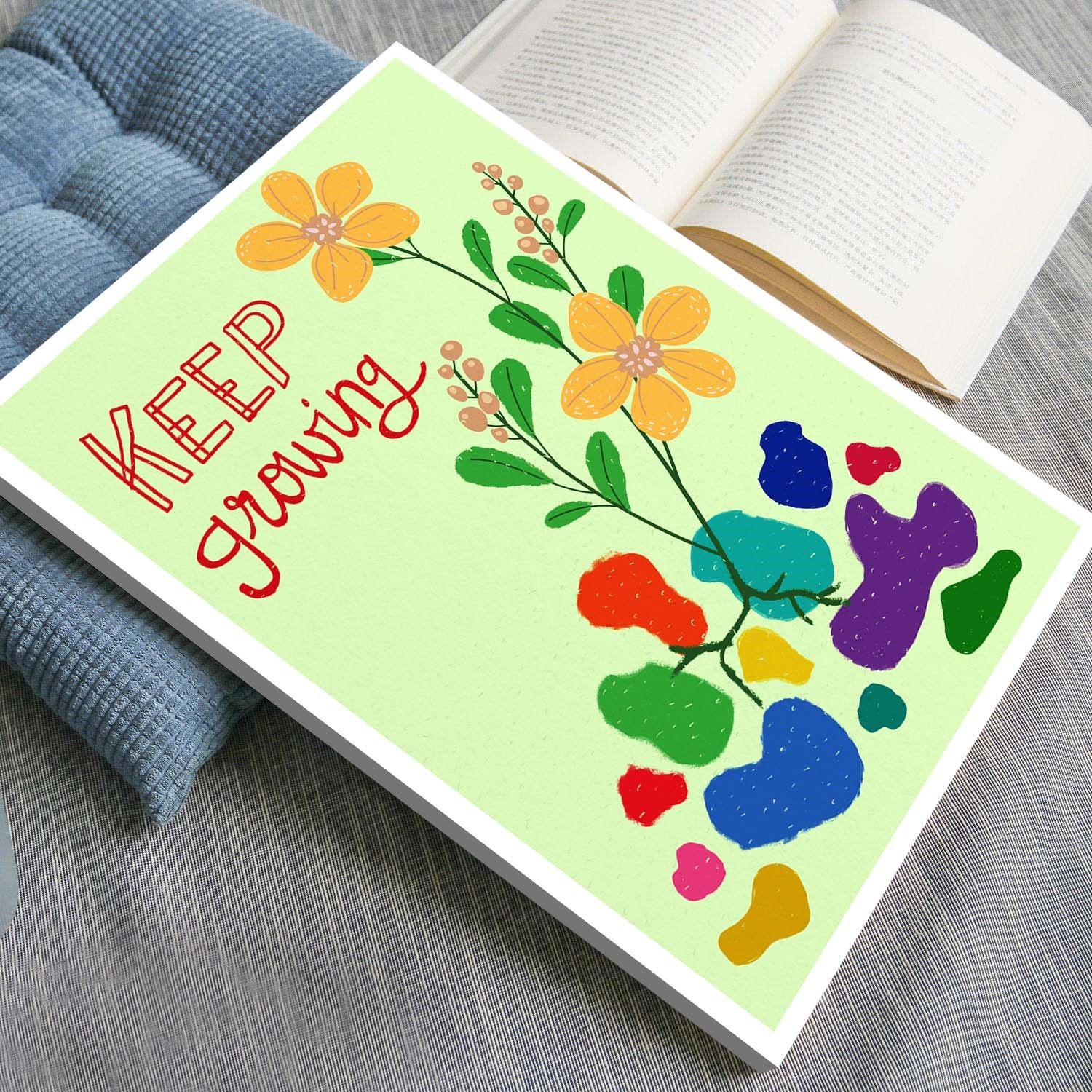 Keep Growing Colorful Mental Health Wall Art - Image 4