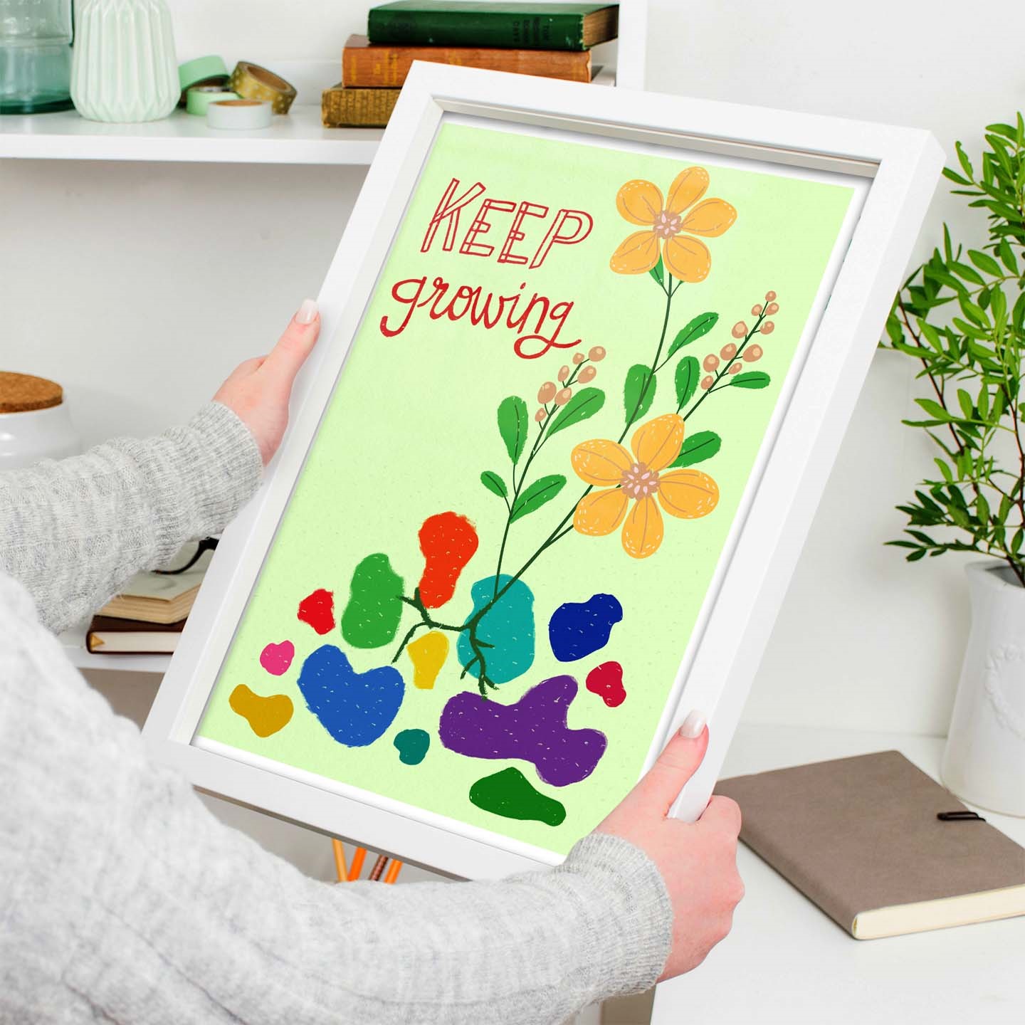 Keep Growing Colorful Mental Health Wall Art - Image 5