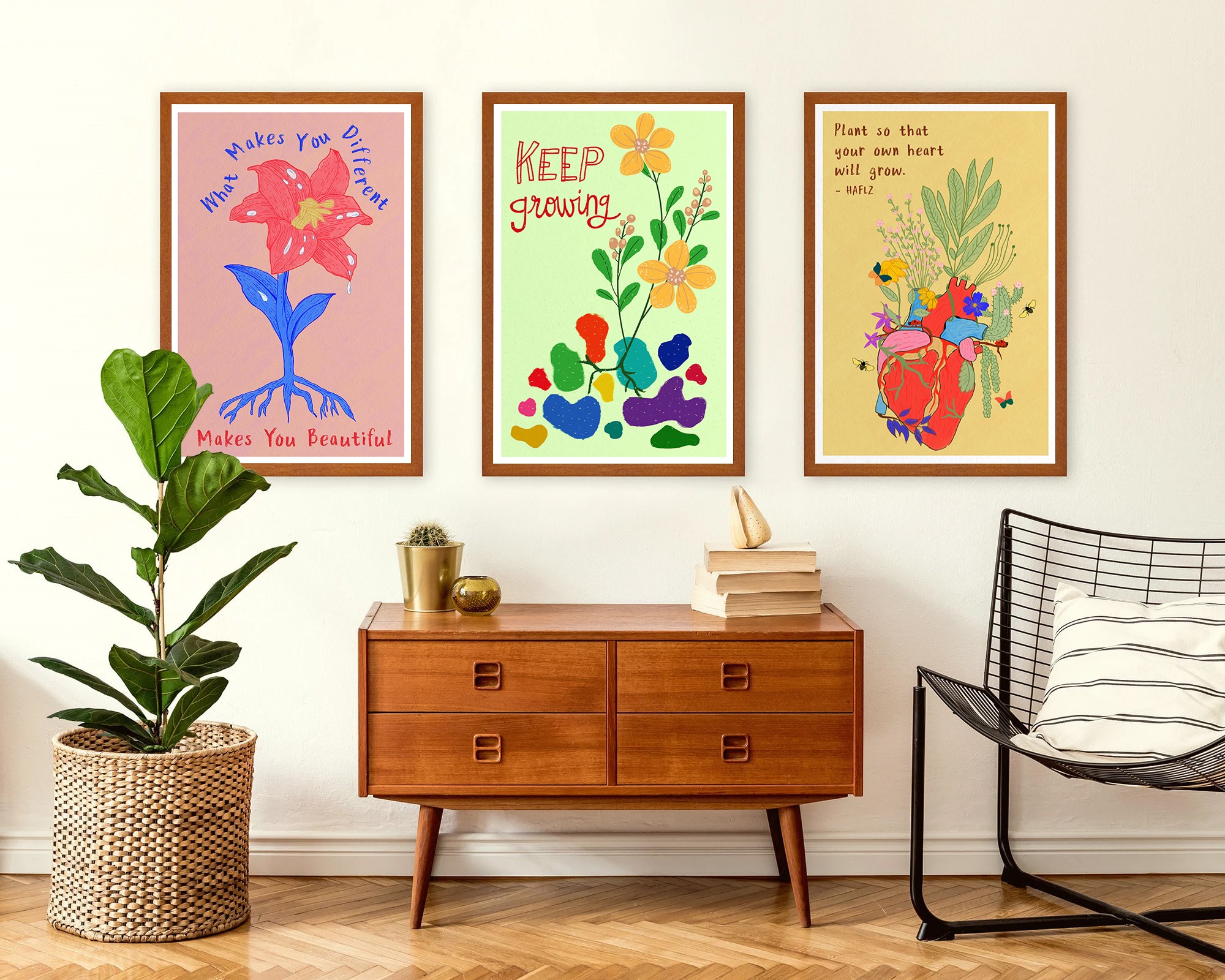 Keep Growing Colorful Mental Health Wall Art - Image 6