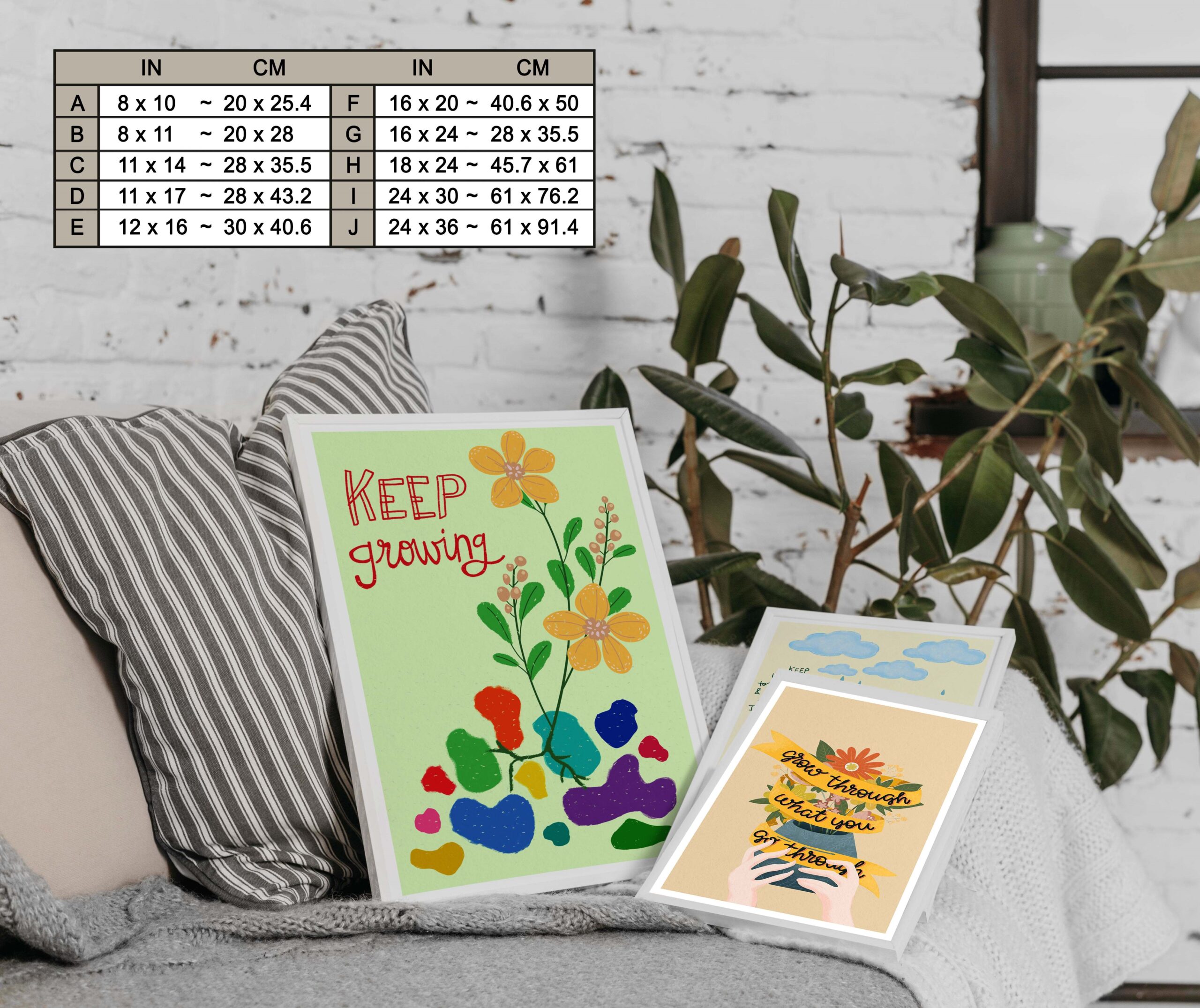 Keep Growing Colorful Mental Health Wall Art - Image 7