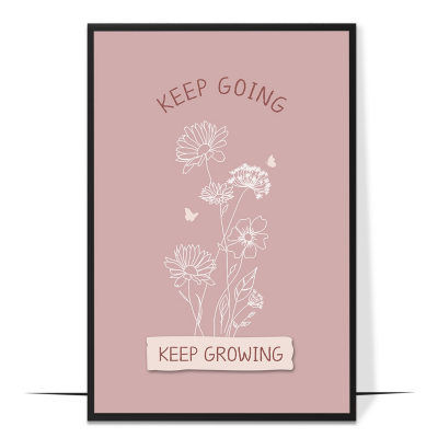 Keep Growing Positive Mental Health Abstract Wall Art