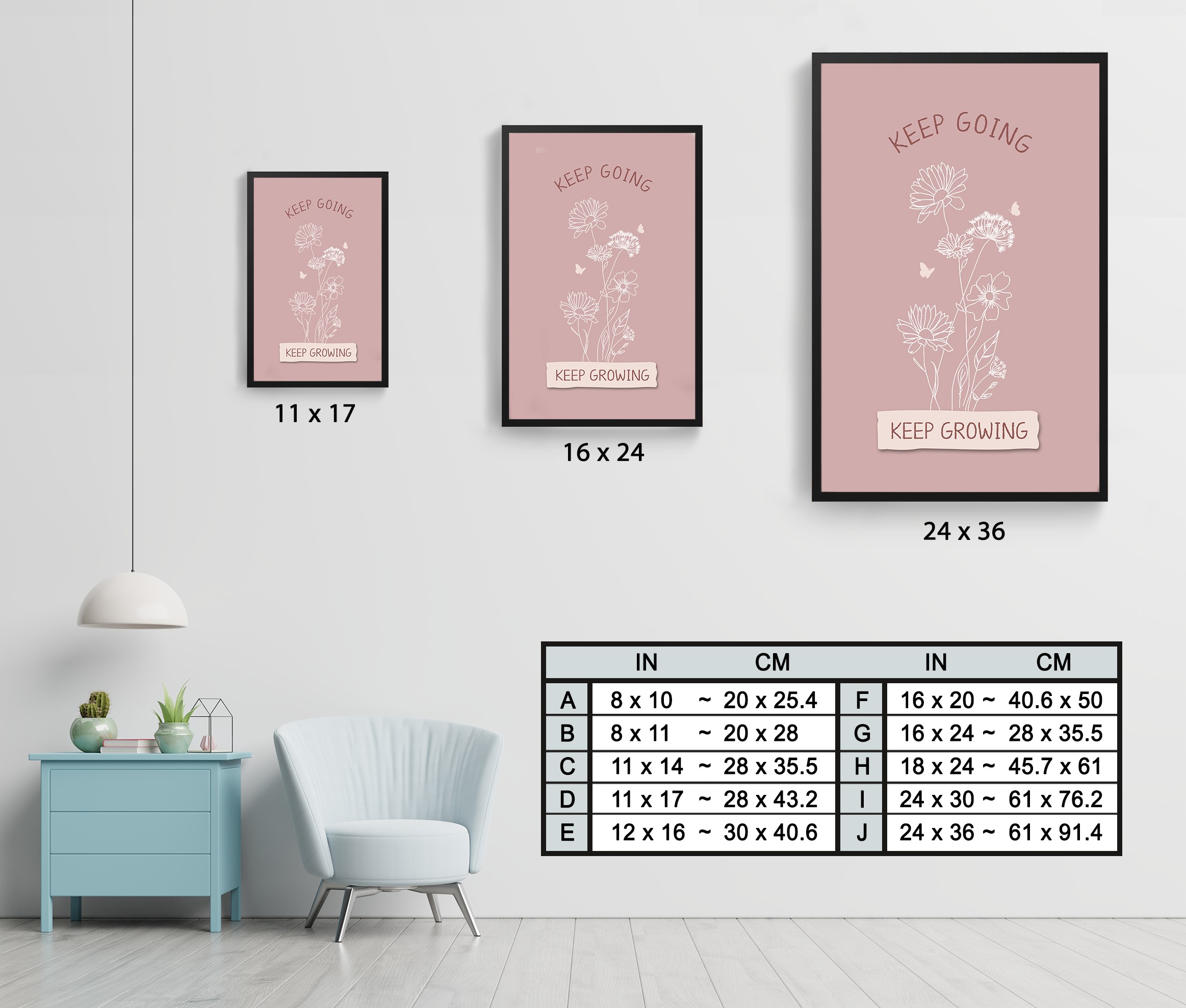 Keep Growing Positive Mental Health Abstract Wall Art - Image 7