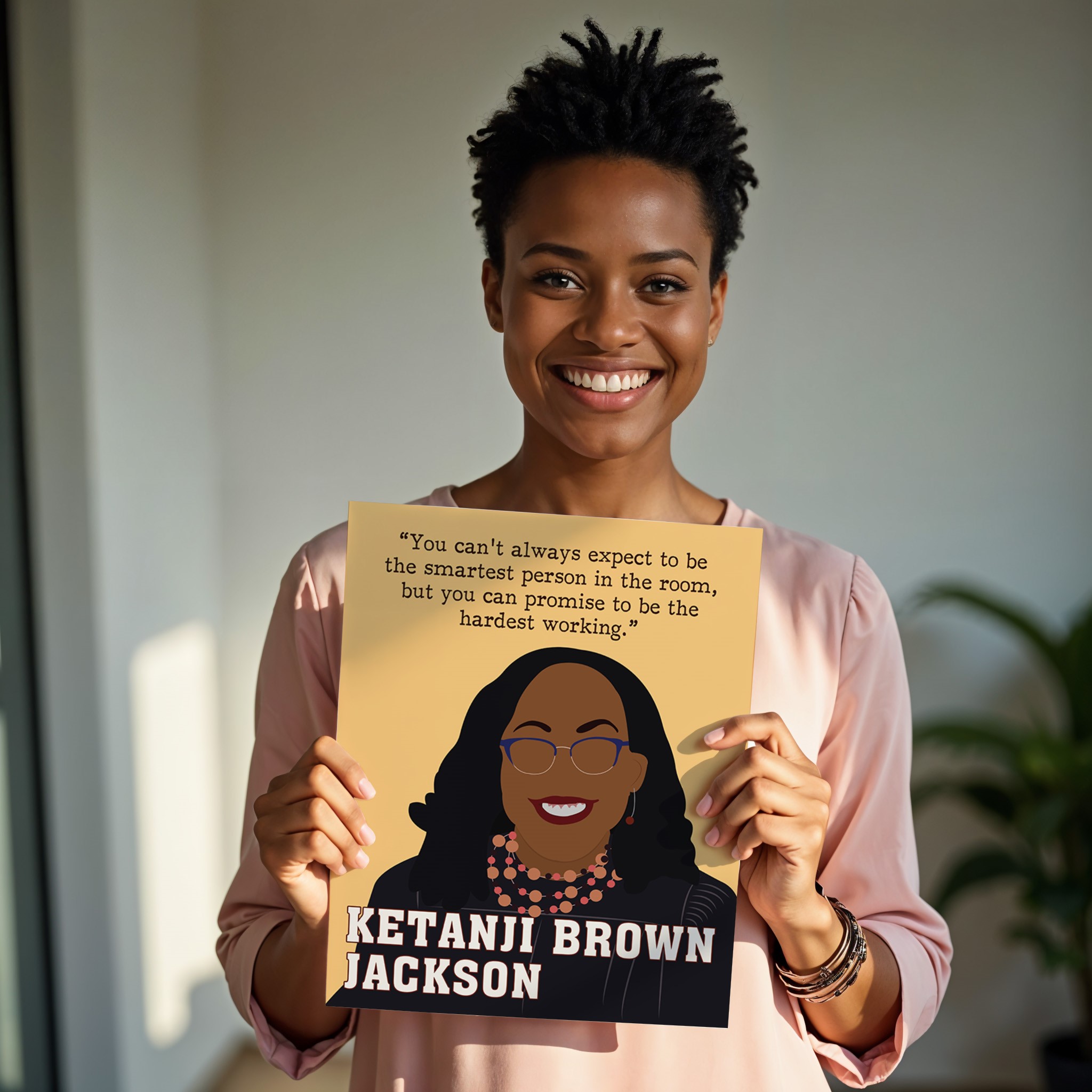 Ketanji Brown Jackson Inspirational Hand-drawn Wall Art - Image 2