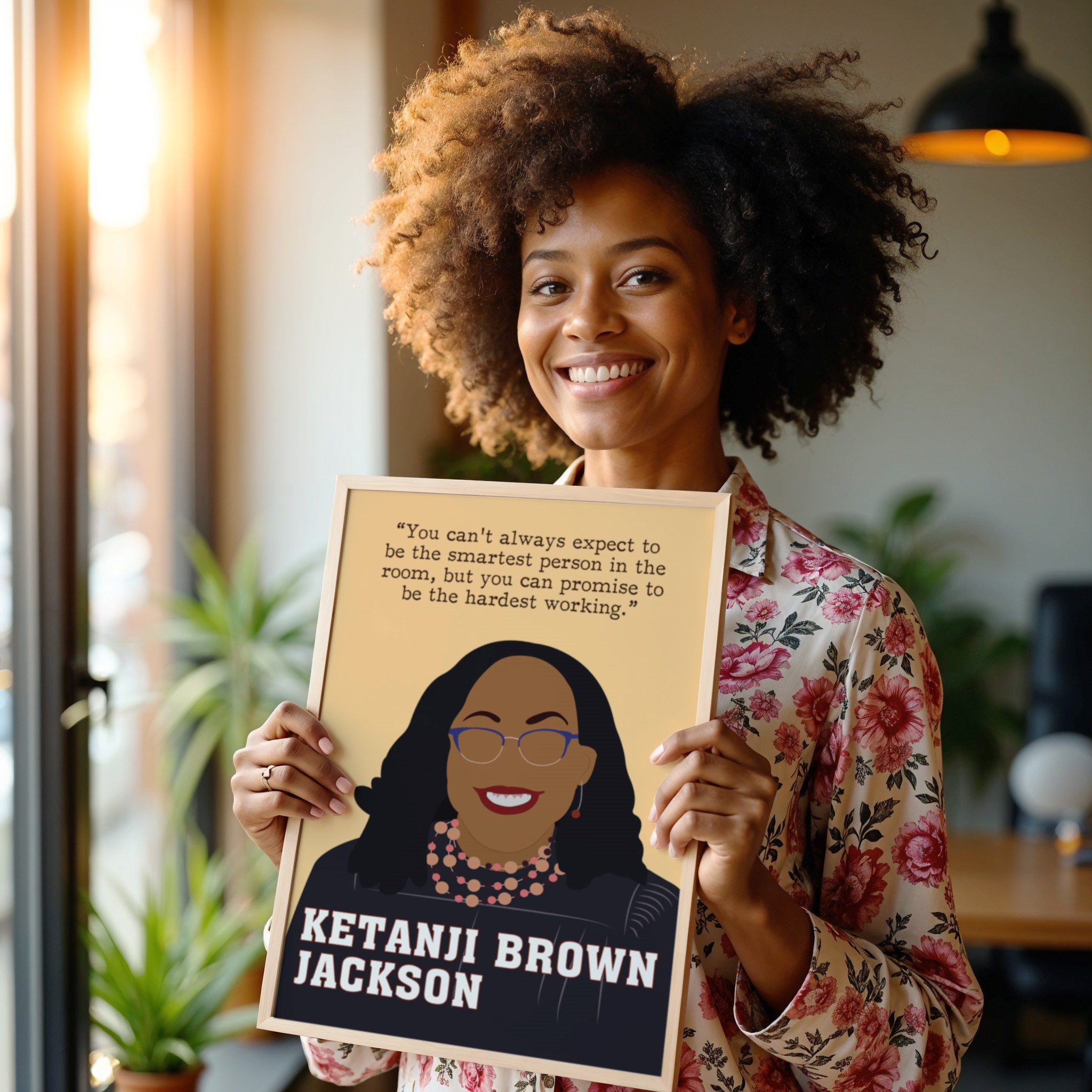 Ketanji Brown Jackson Inspirational Hand-drawn Wall Art - Image 6