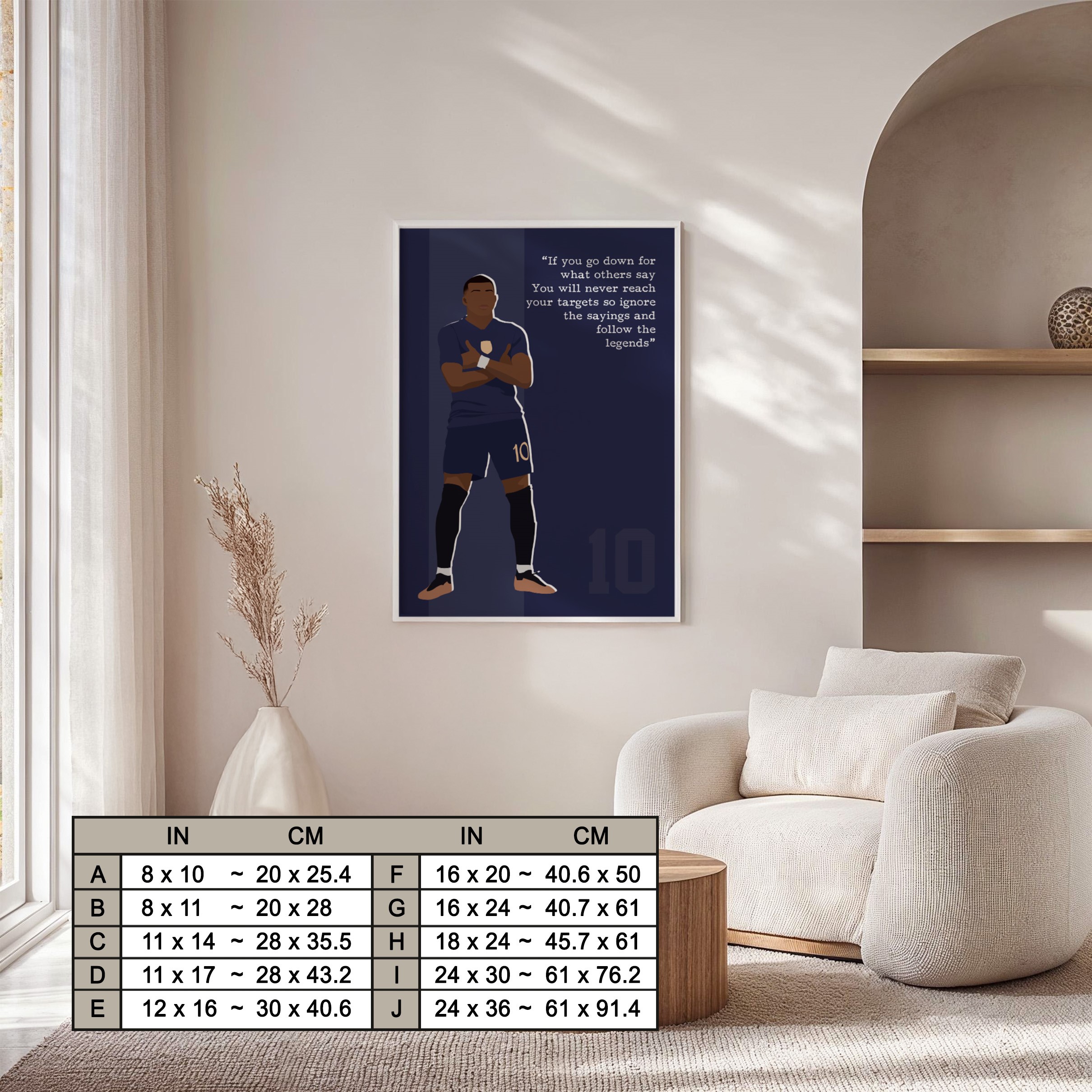 Kylian Mbappe Soccer Superstar Motivational Quote Wall Art - Image 7