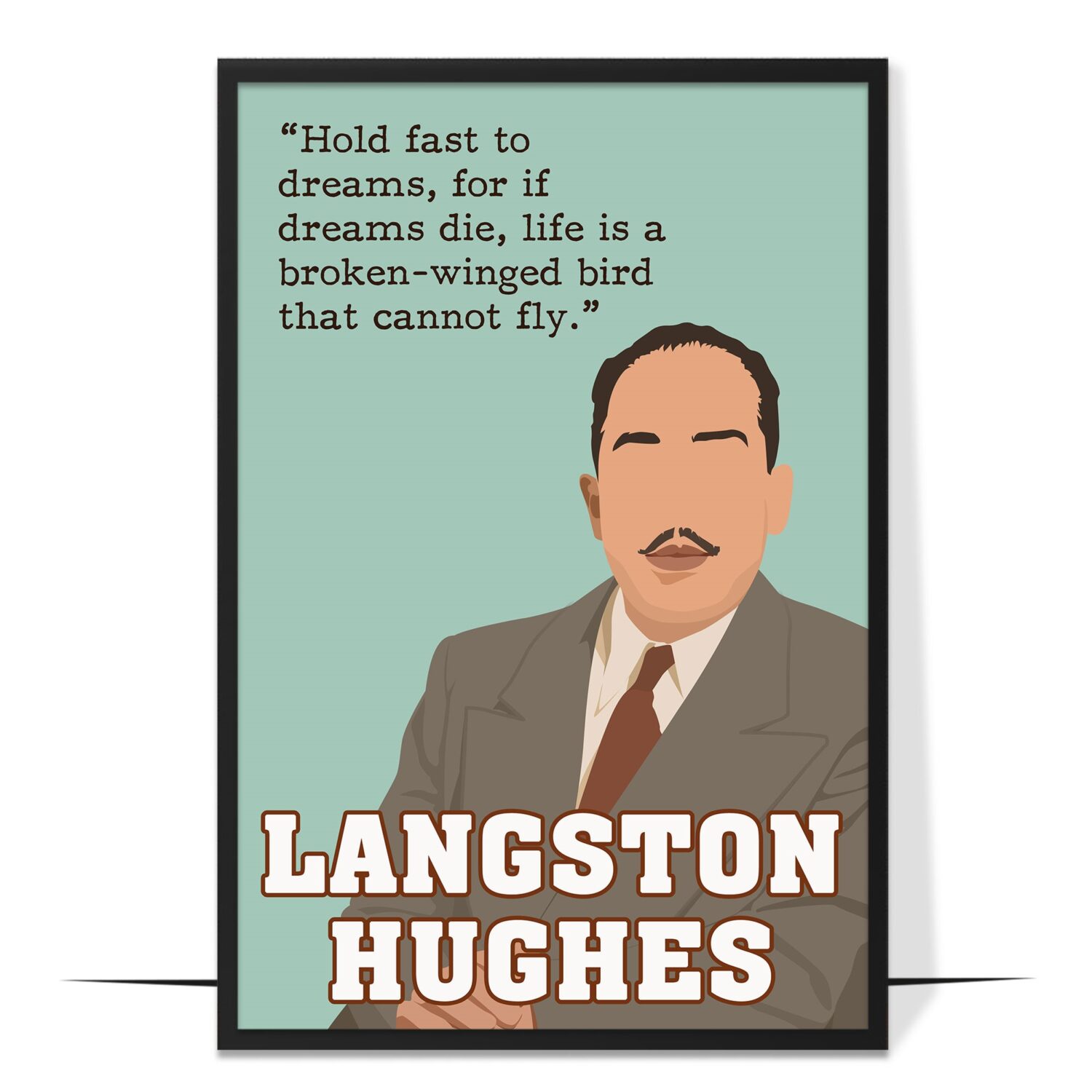 Langston Hughes Author Hand-drawn Wall Art