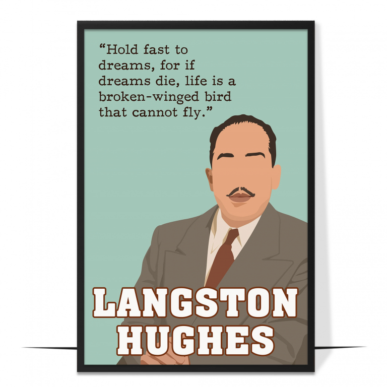 Langston Hughes Author Hand-drawn Wall Art