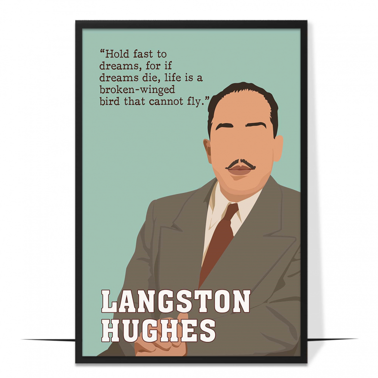 Langston Hughes Hand-drawn Wall Art
