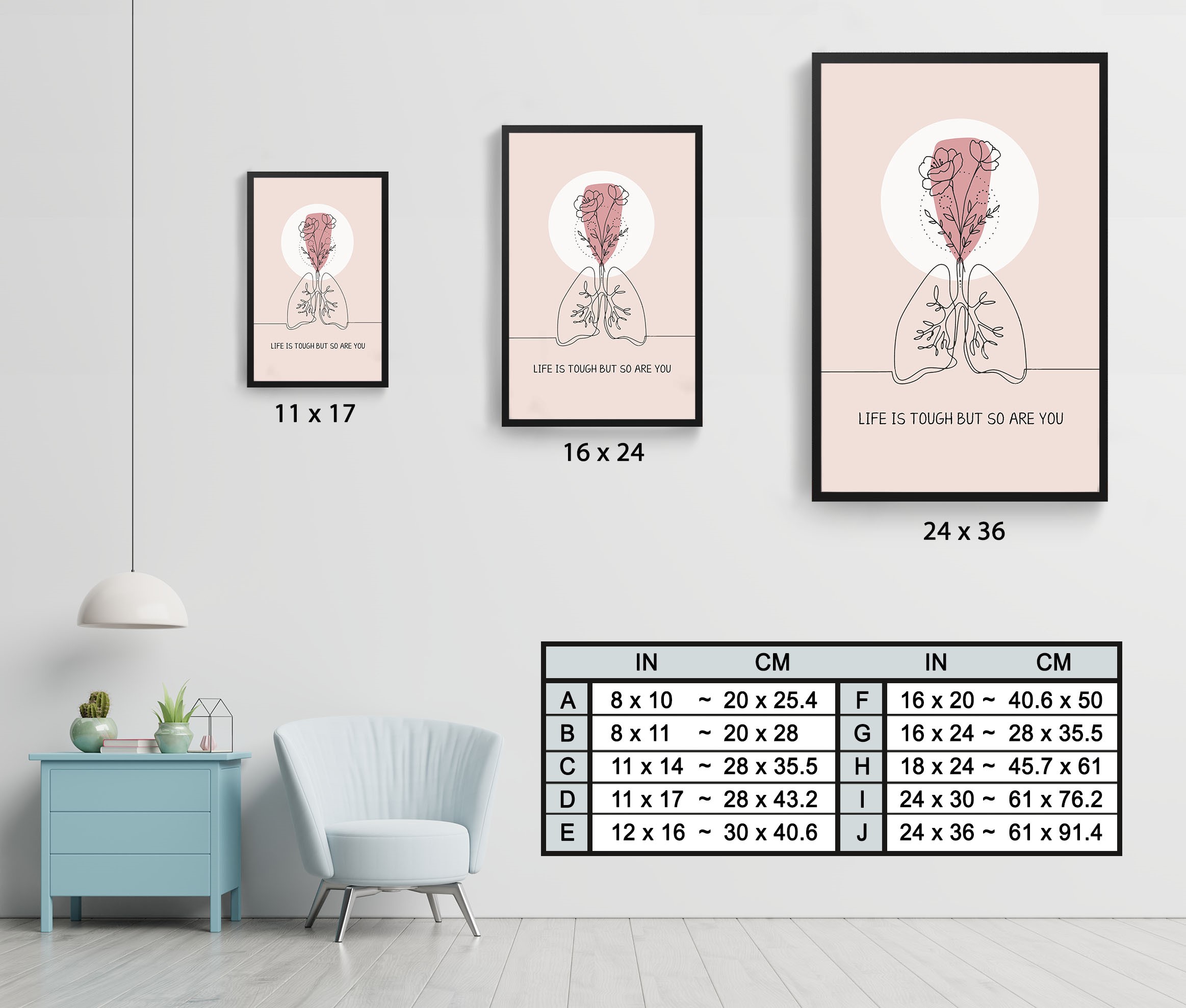 Life Is Tough But So Are You Mental Health Wall Art - Image 7