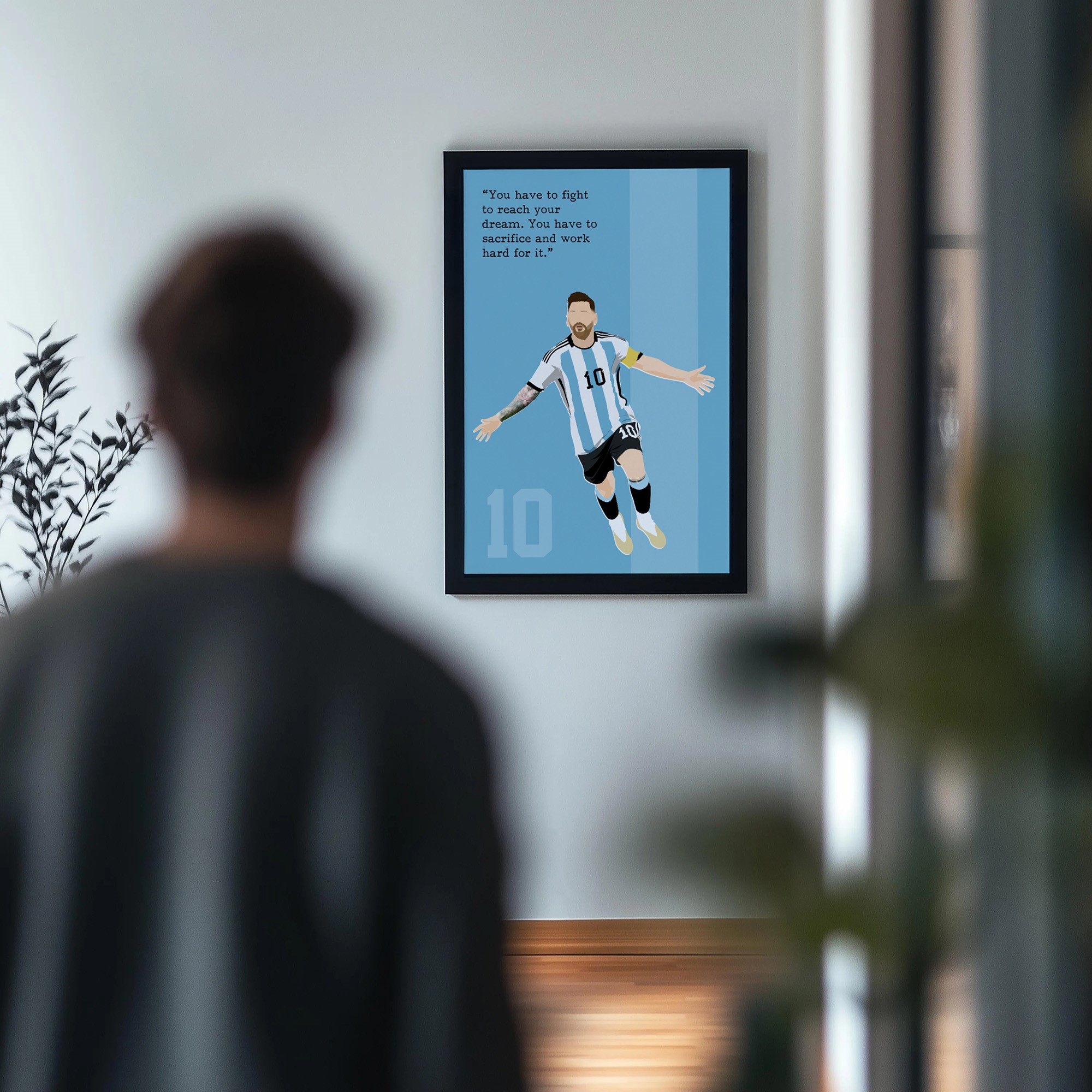 Lionel Messi Soccer Superstar Motivational Quote Wall Art - Image 3
