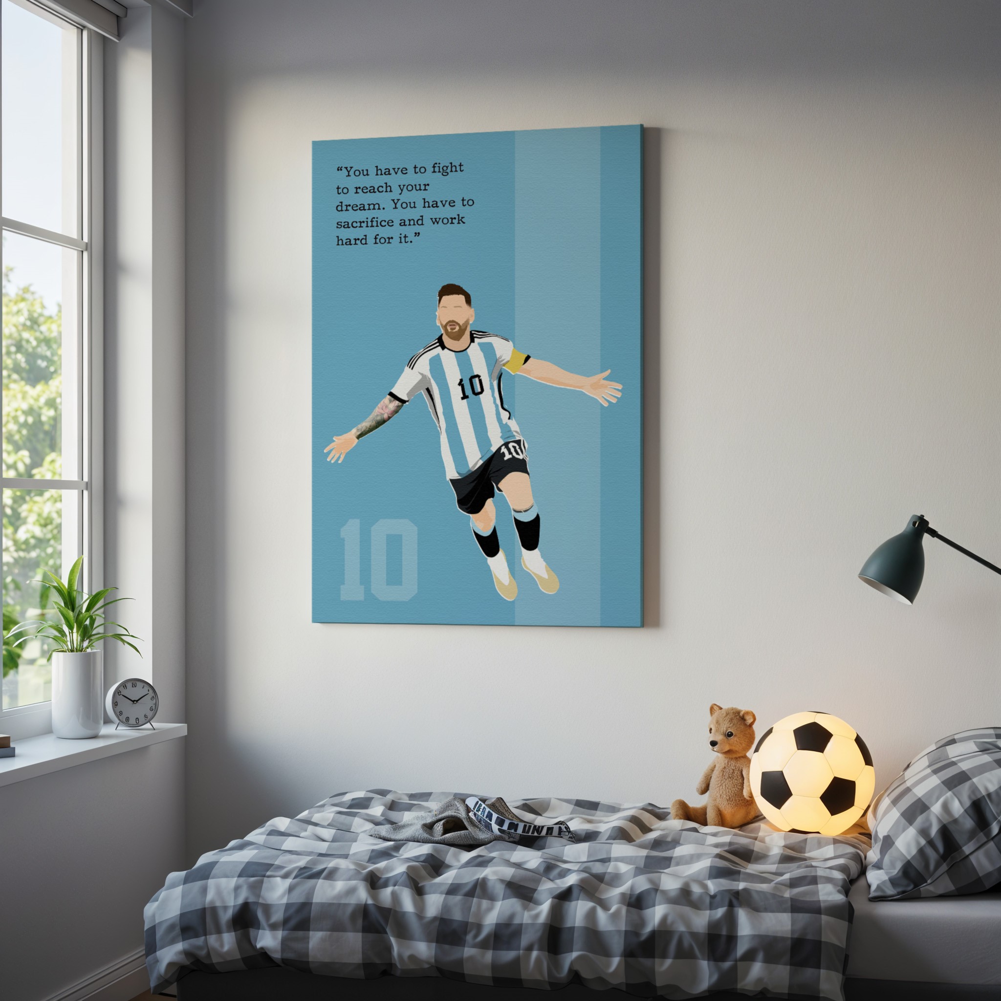 Lionel Messi Soccer Superstar Motivational Quote Wall Art - Image 4