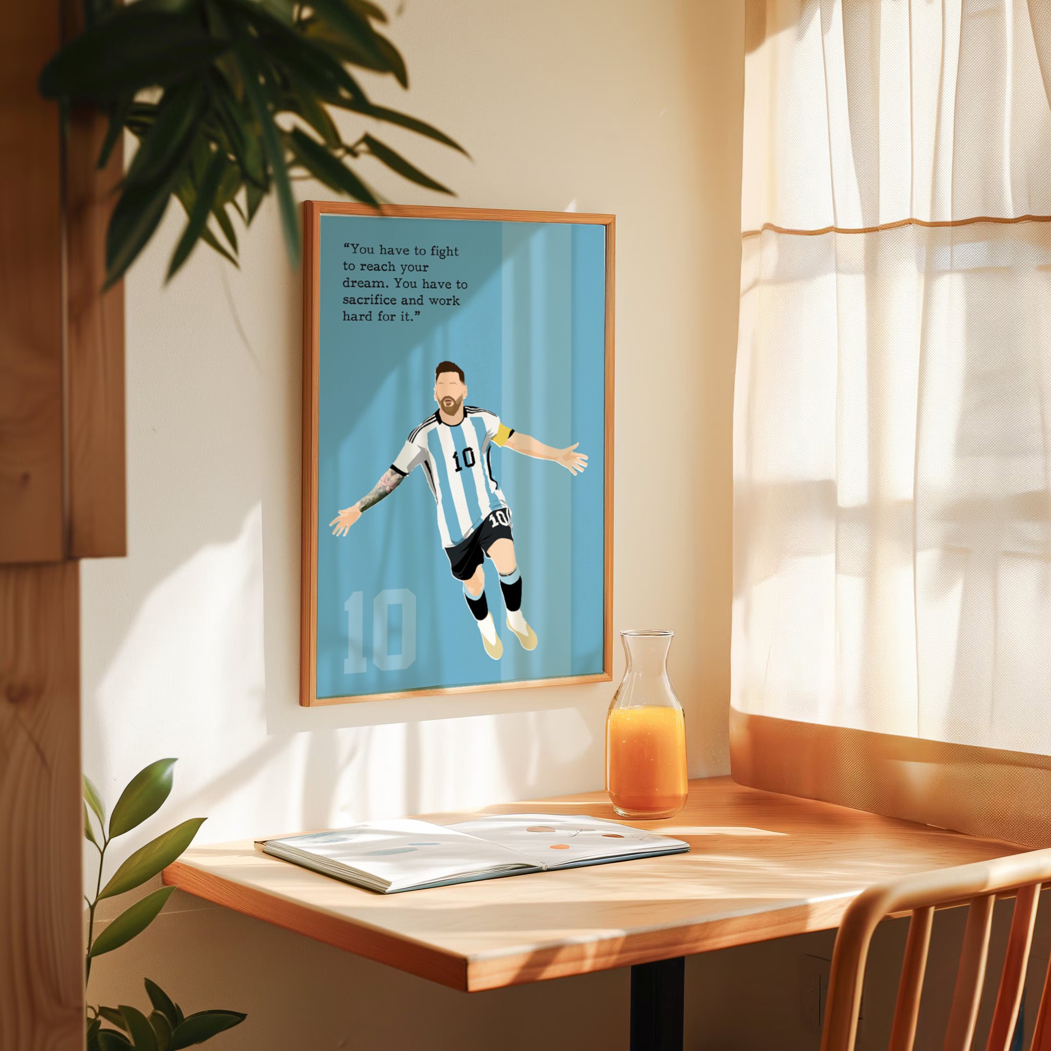 Lionel Messi Soccer Superstar Motivational Quote Wall Art - Image 5