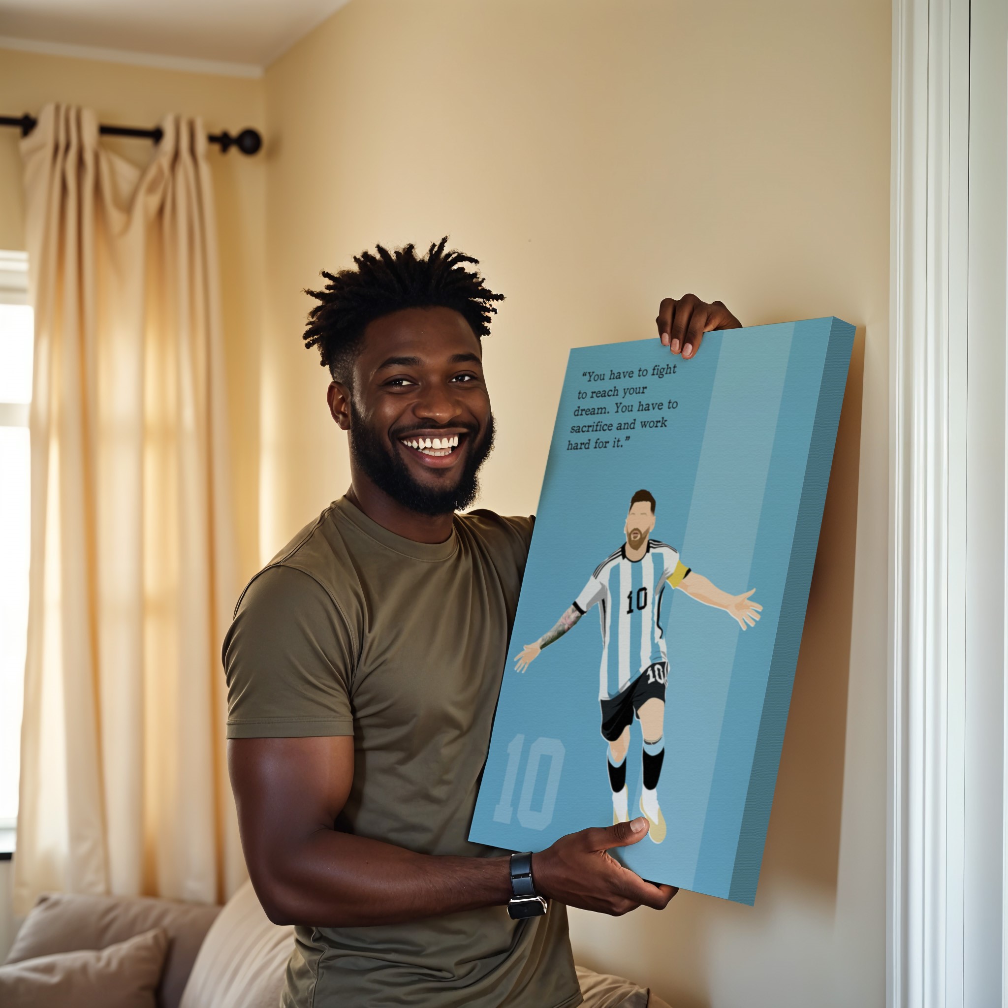 Lionel Messi Soccer Superstar Motivational Quote Wall Art - Image 6