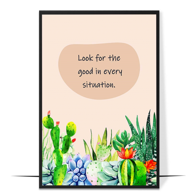 Look for the Good hand-drawn botanical print — Soft botanical leaves framing the words look