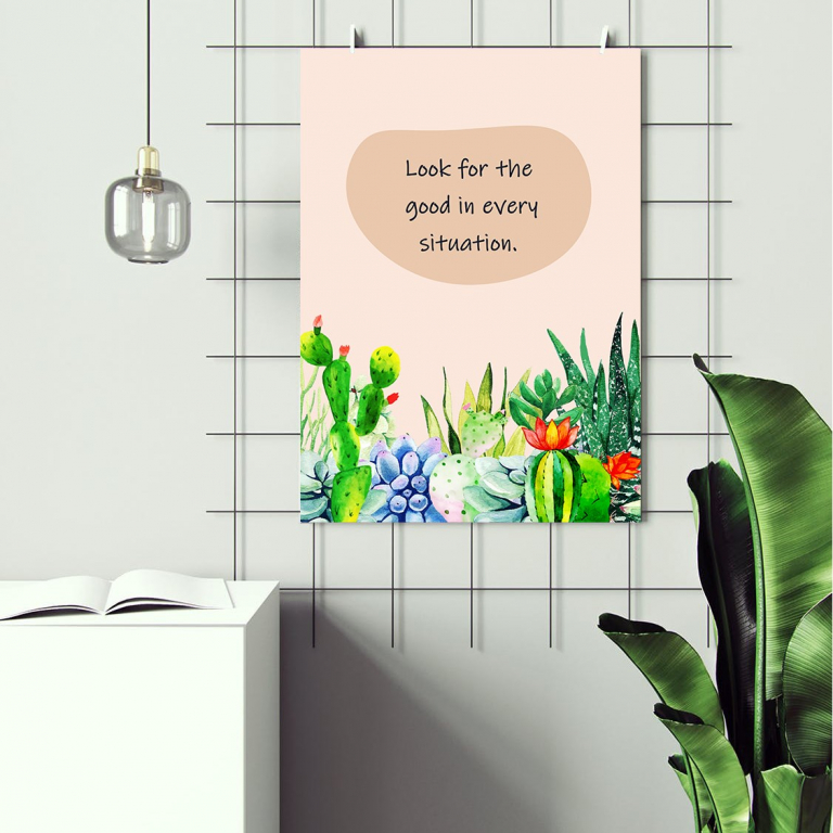 Look for the Good print framed and displayed in a classroom