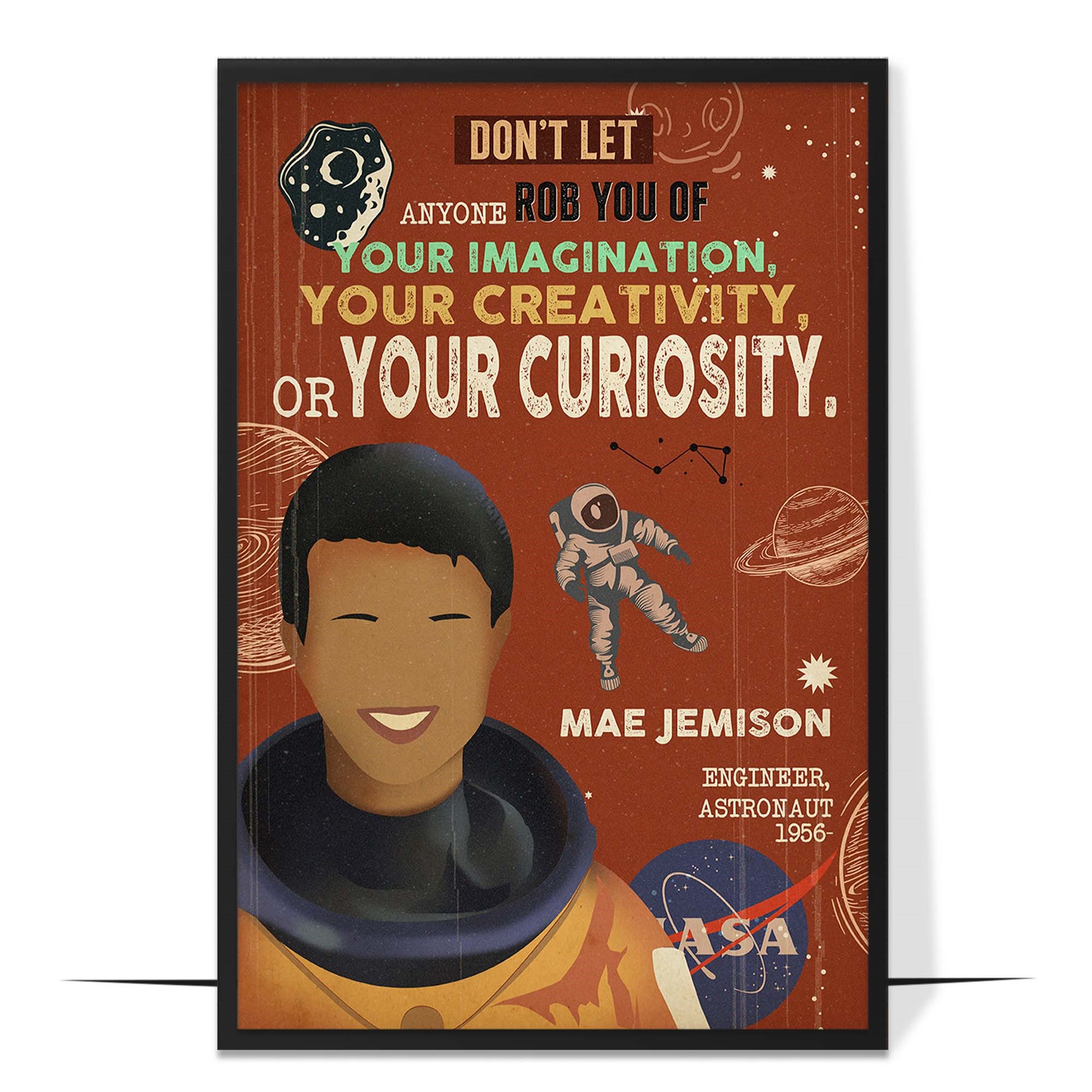 Mae Jemison Black Astronaut Hand-drawn Wall Art