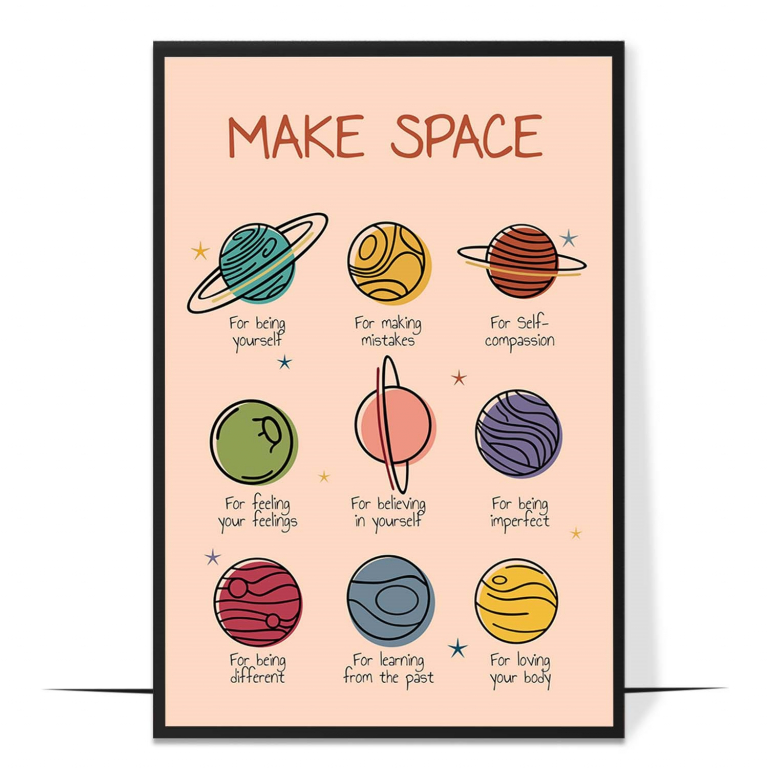 Make Space hand-drawn boho print — A hand-drawn boho composition around the words