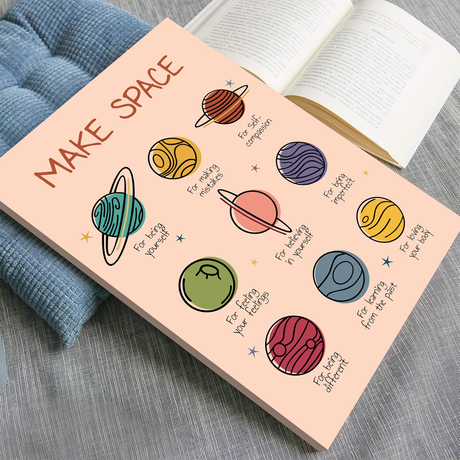 Make Space Positivity Boho Mental Health Wall Art - Image 4