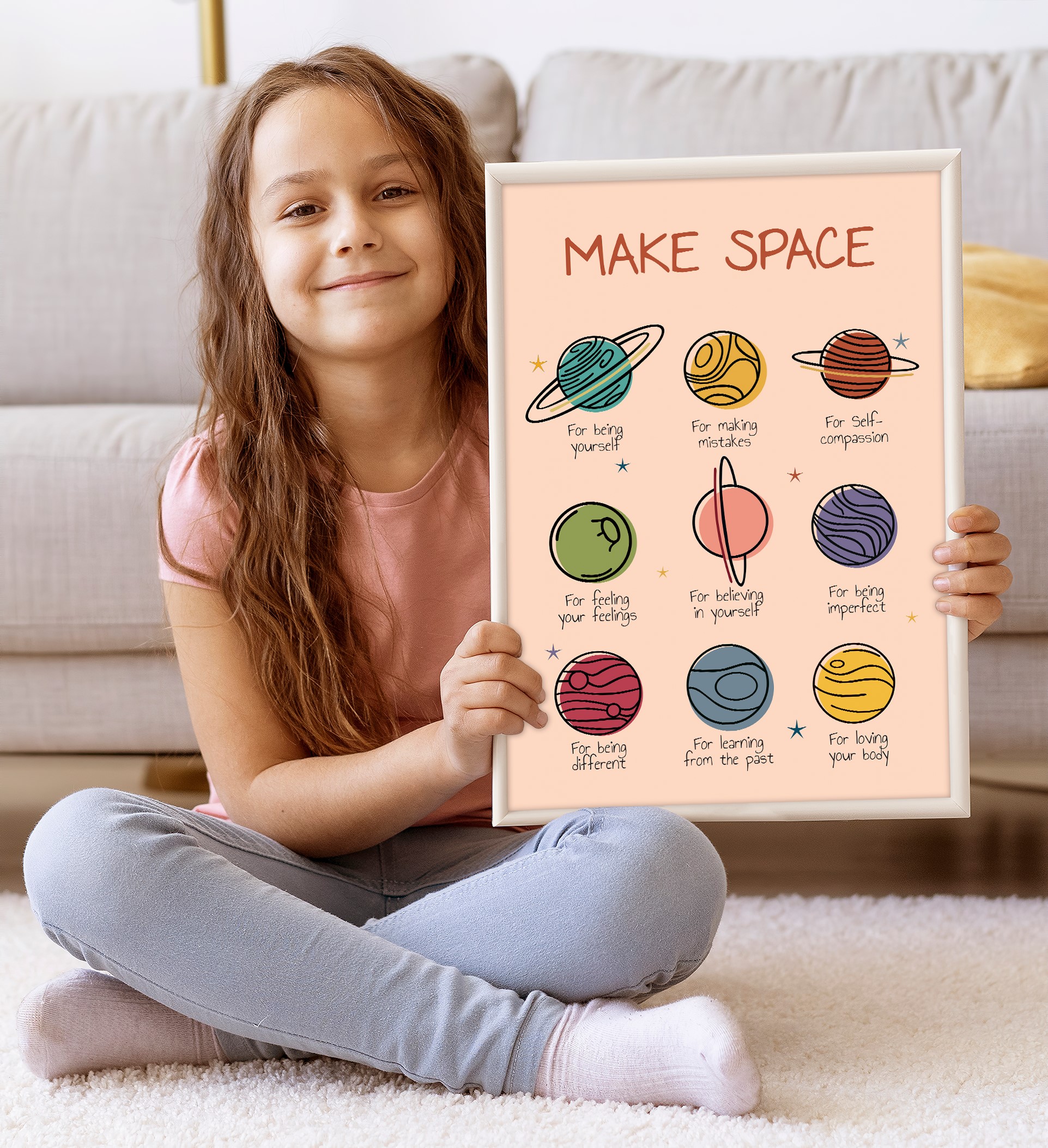 Make Space Positivity Boho Mental Health Wall Art - Image 5