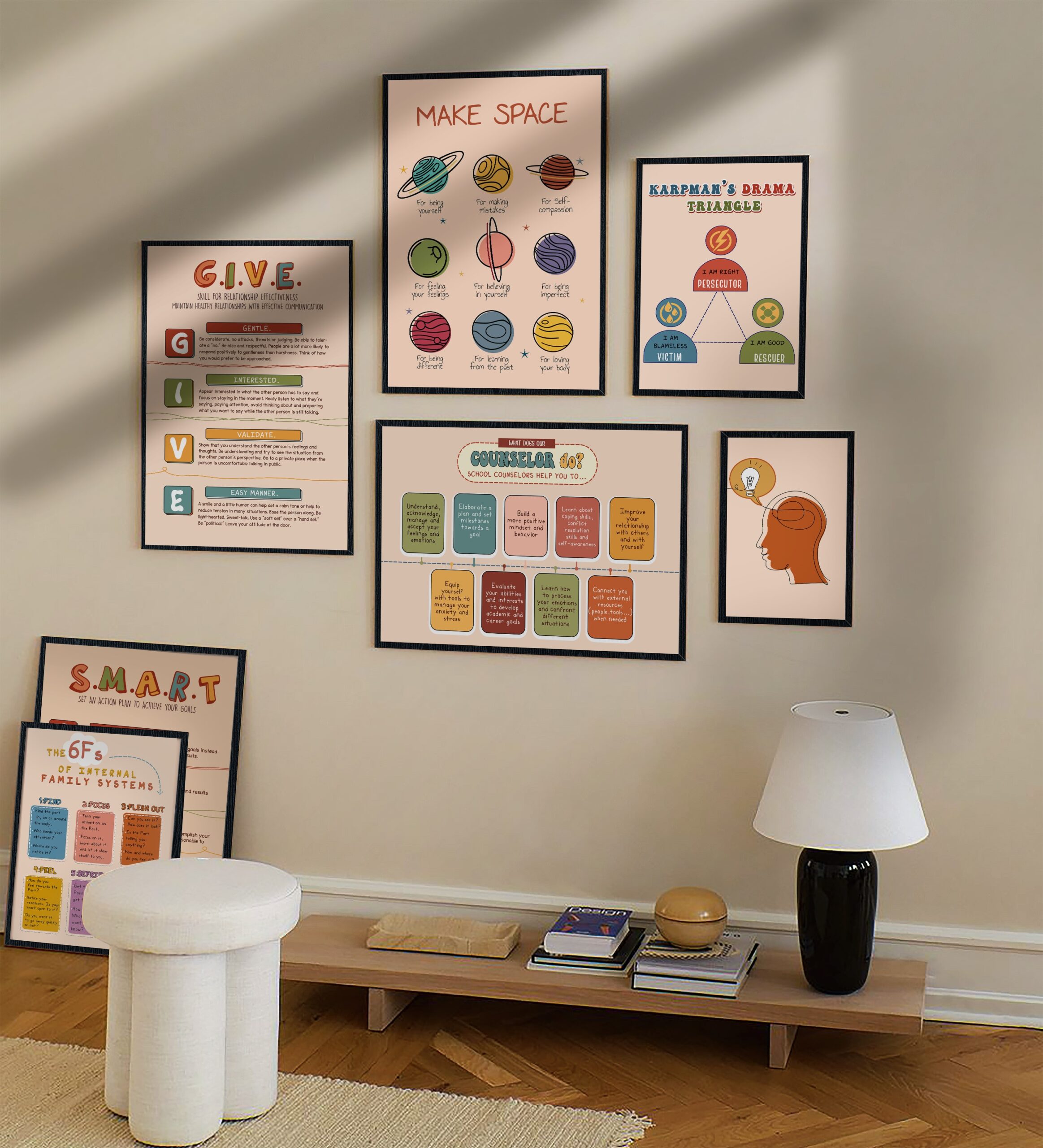 Make Space Positivity Boho Mental Health Wall Art - Image 6