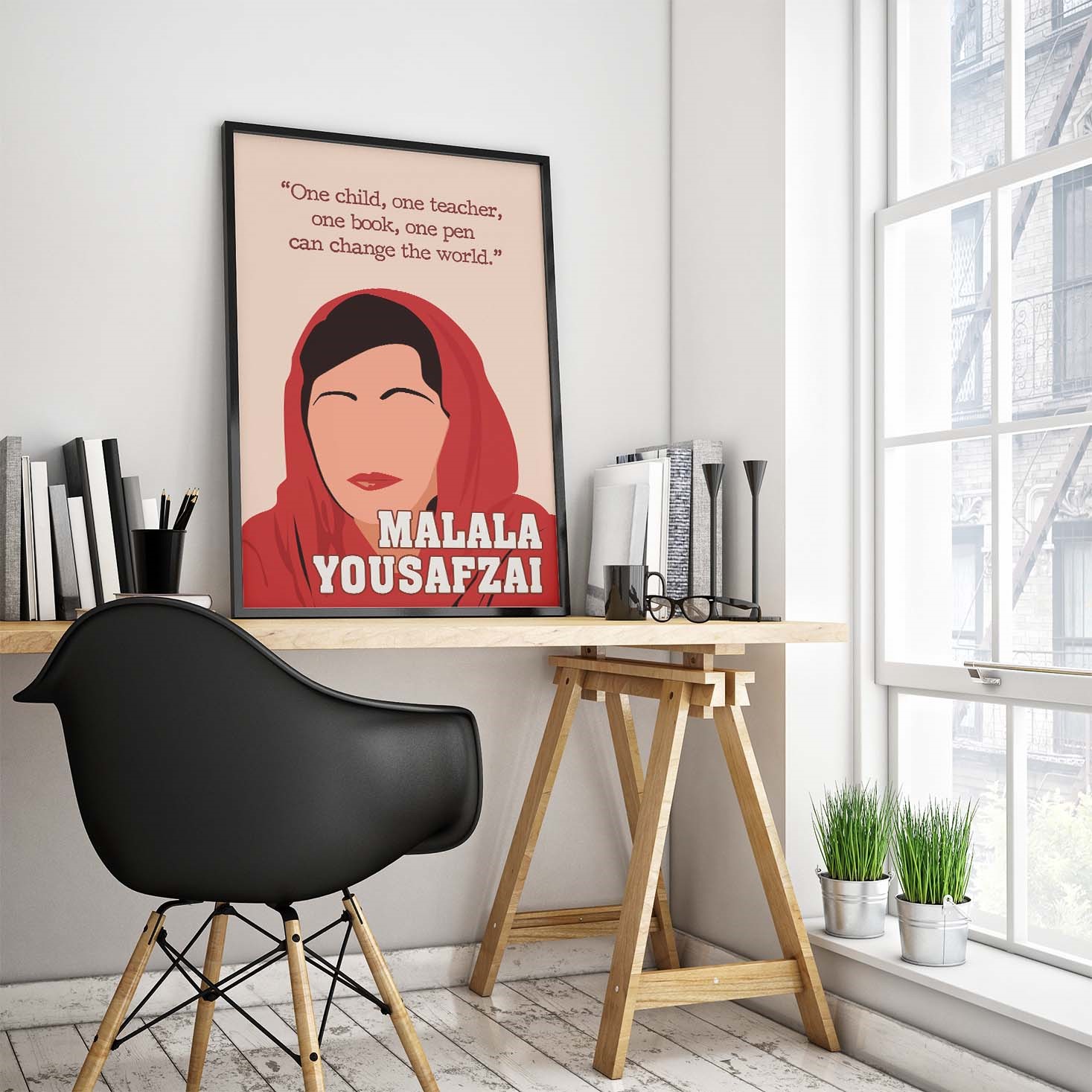 Malala Yousafzai Empowered Inspirational Quote Wall Art - Image 3