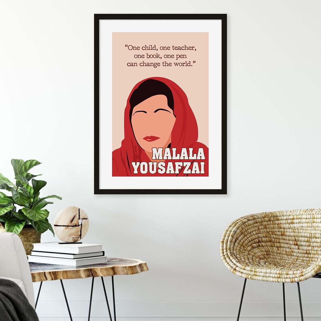 Malala Yousafzai Empowered Inspirational Quote Wall Art - Image 5
