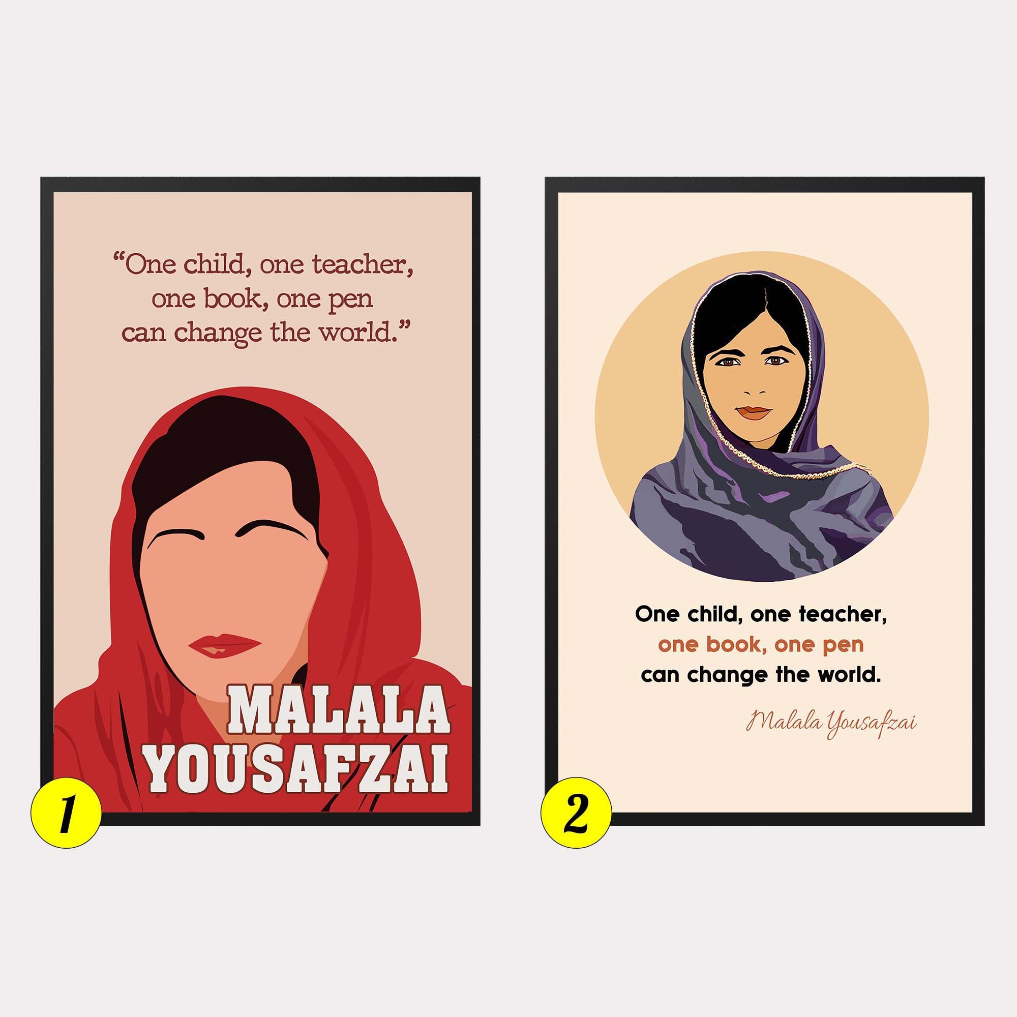 Malala Yousafzai Empowered Inspirational Quote Wall Art - Image 6