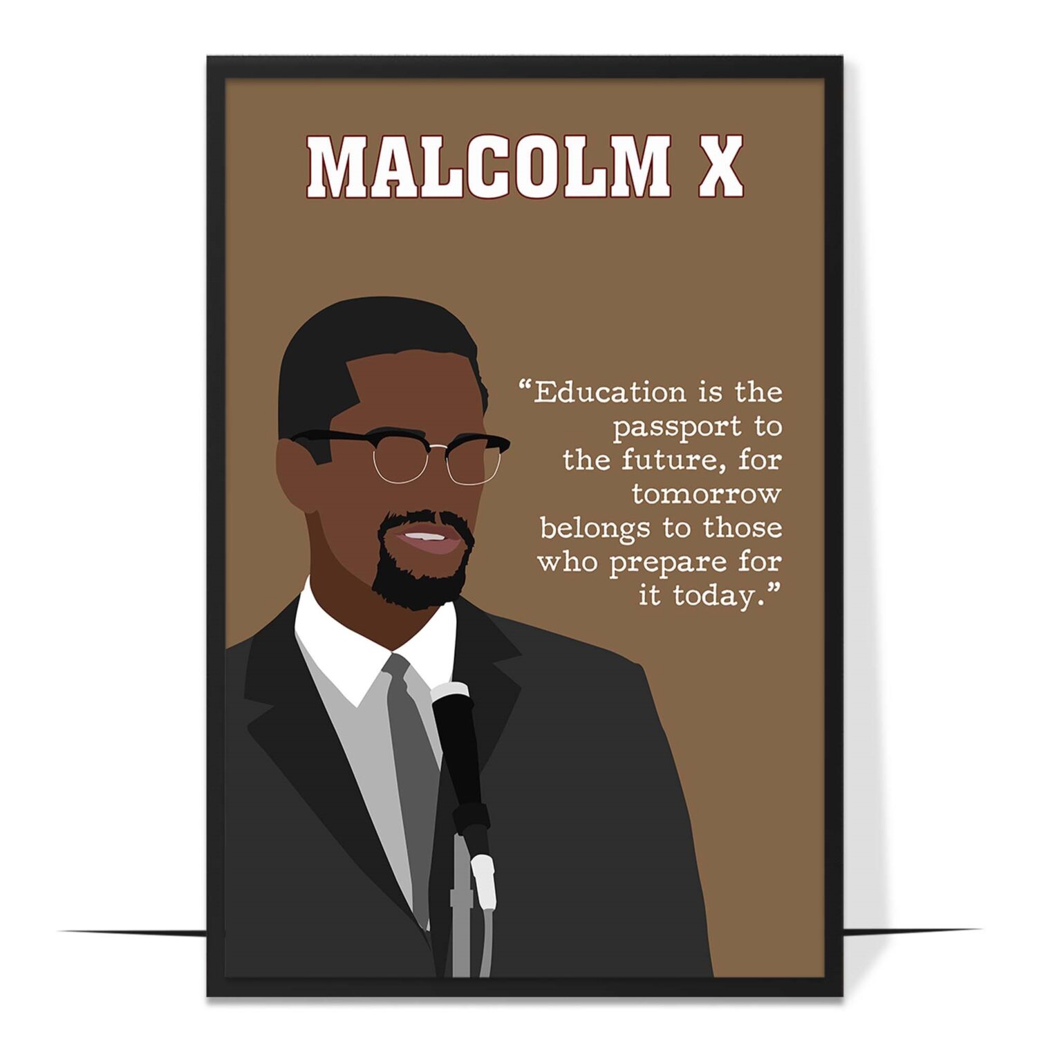 Malcolm X Activist Hand-drawn Wall Art