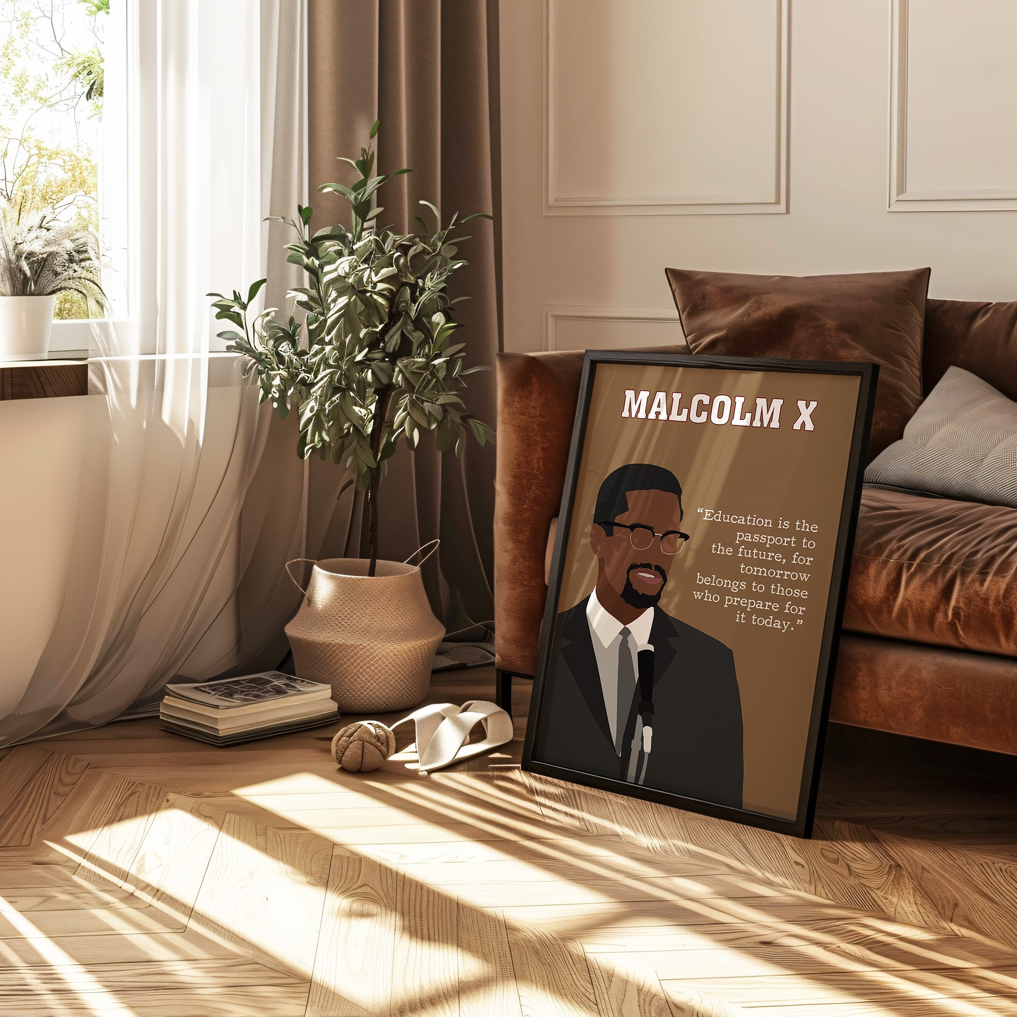 Malcolm X Activist Motivational Quote Wall Art - Image 2