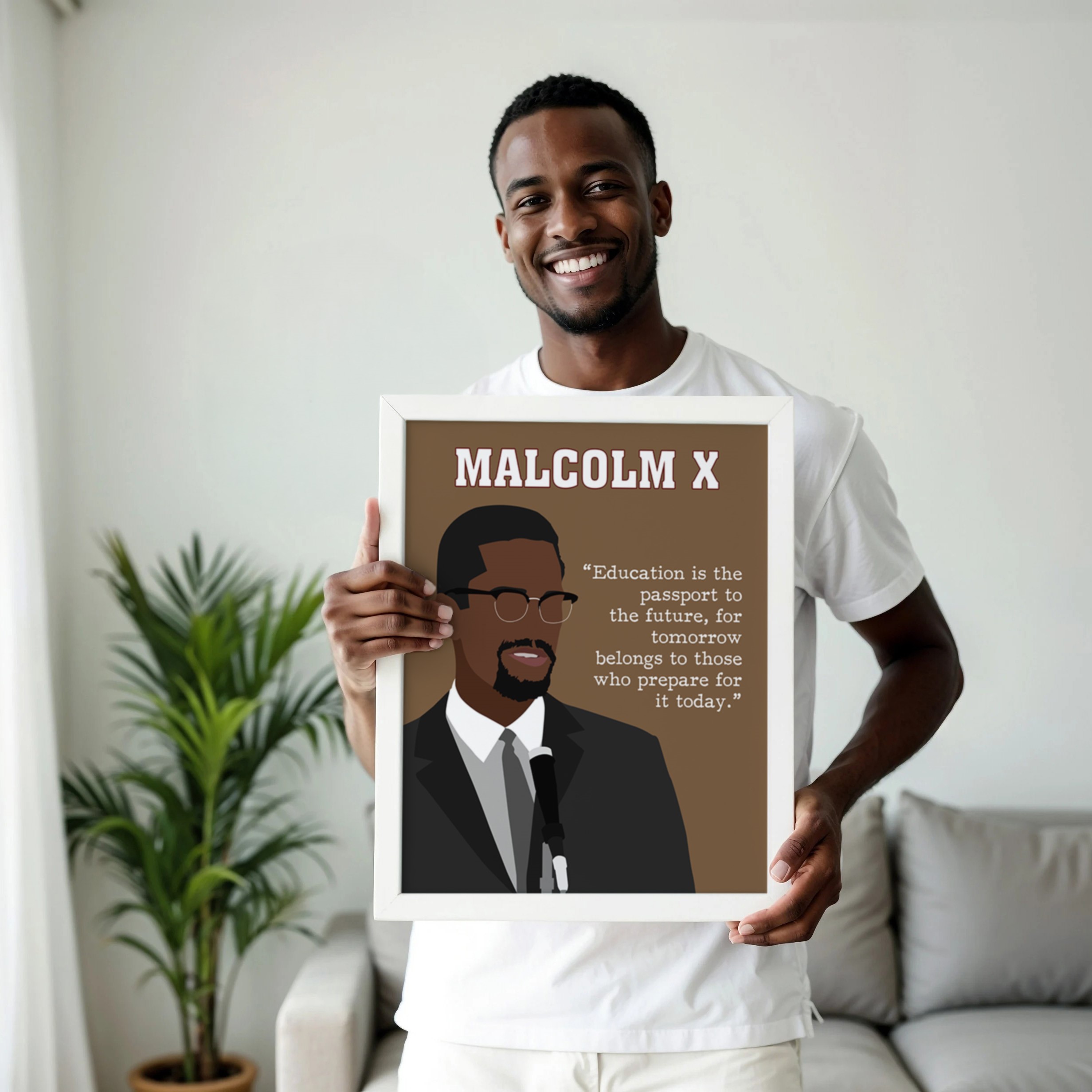 Malcolm X Activist Motivational Quote Wall Art - Image 3