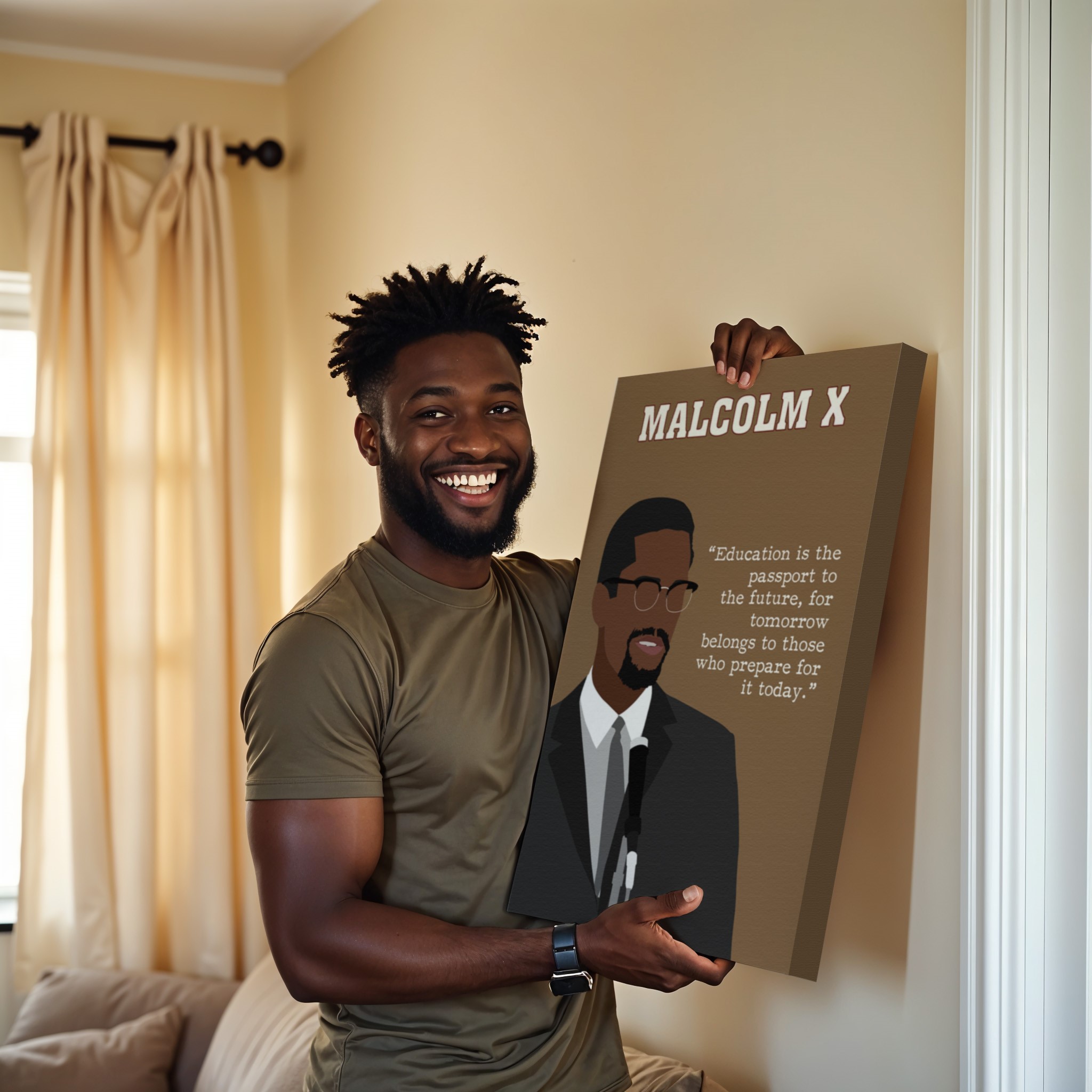 Malcolm X Activist Motivational Quote Wall Art - Image 6