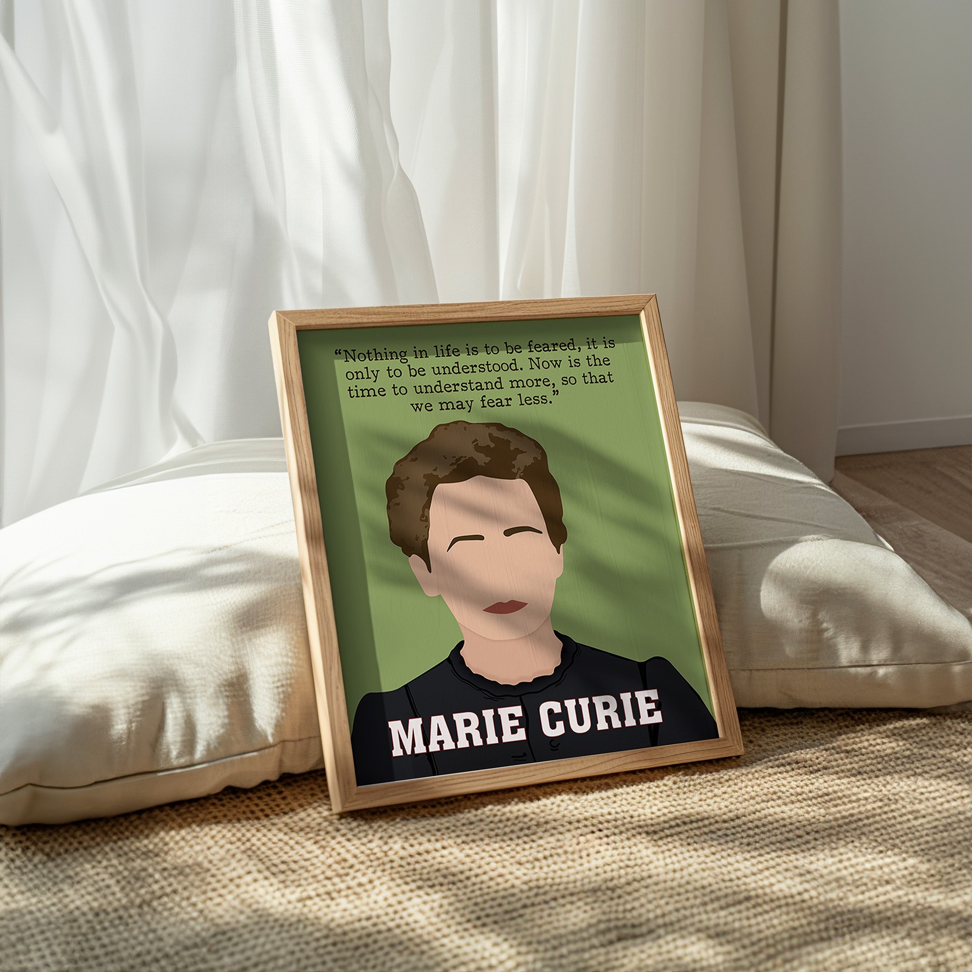 Marie Curie Powerful Women Inspirational Quote Wall Art - Image 2