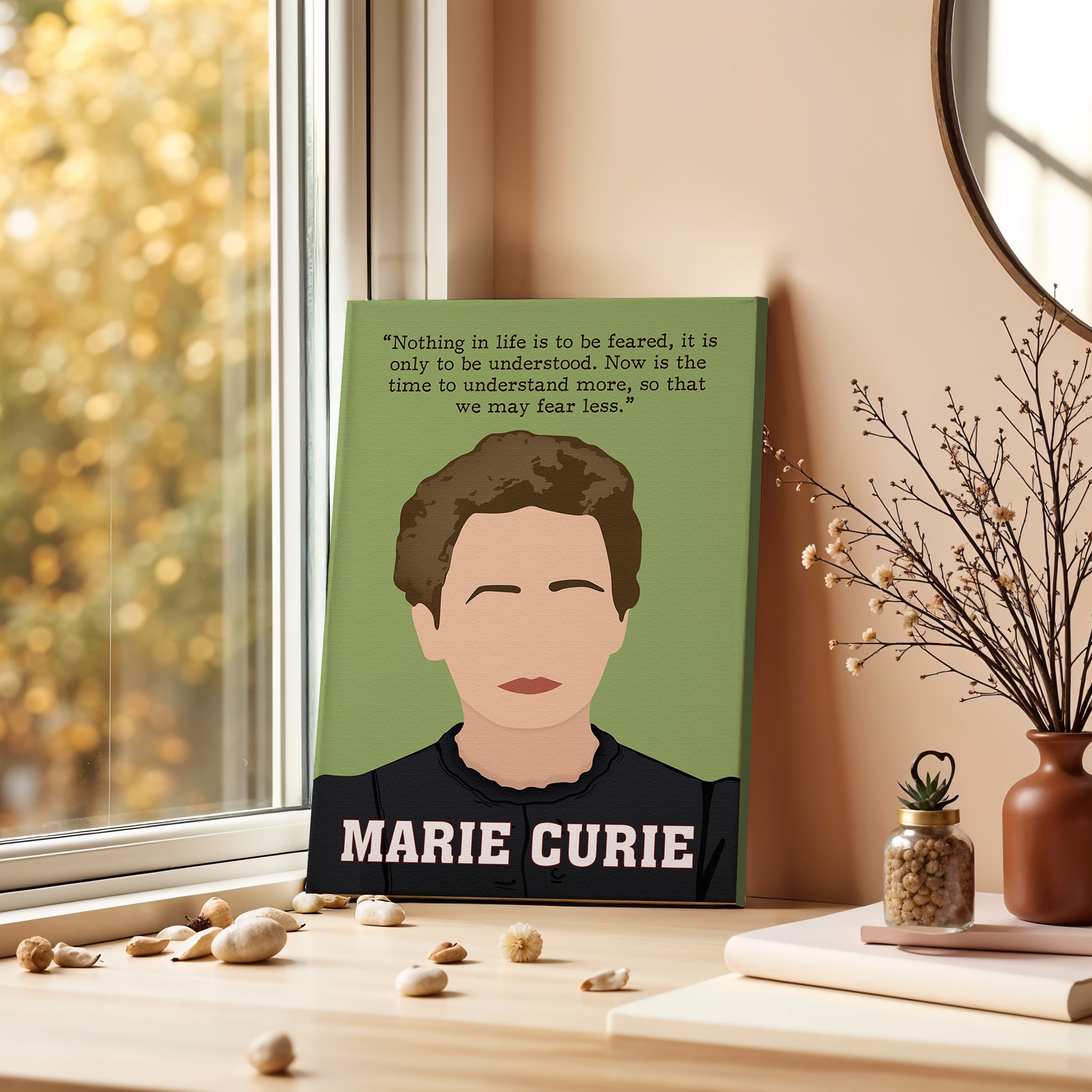 Marie Curie Powerful Women Inspirational Quote Wall Art - Image 4
