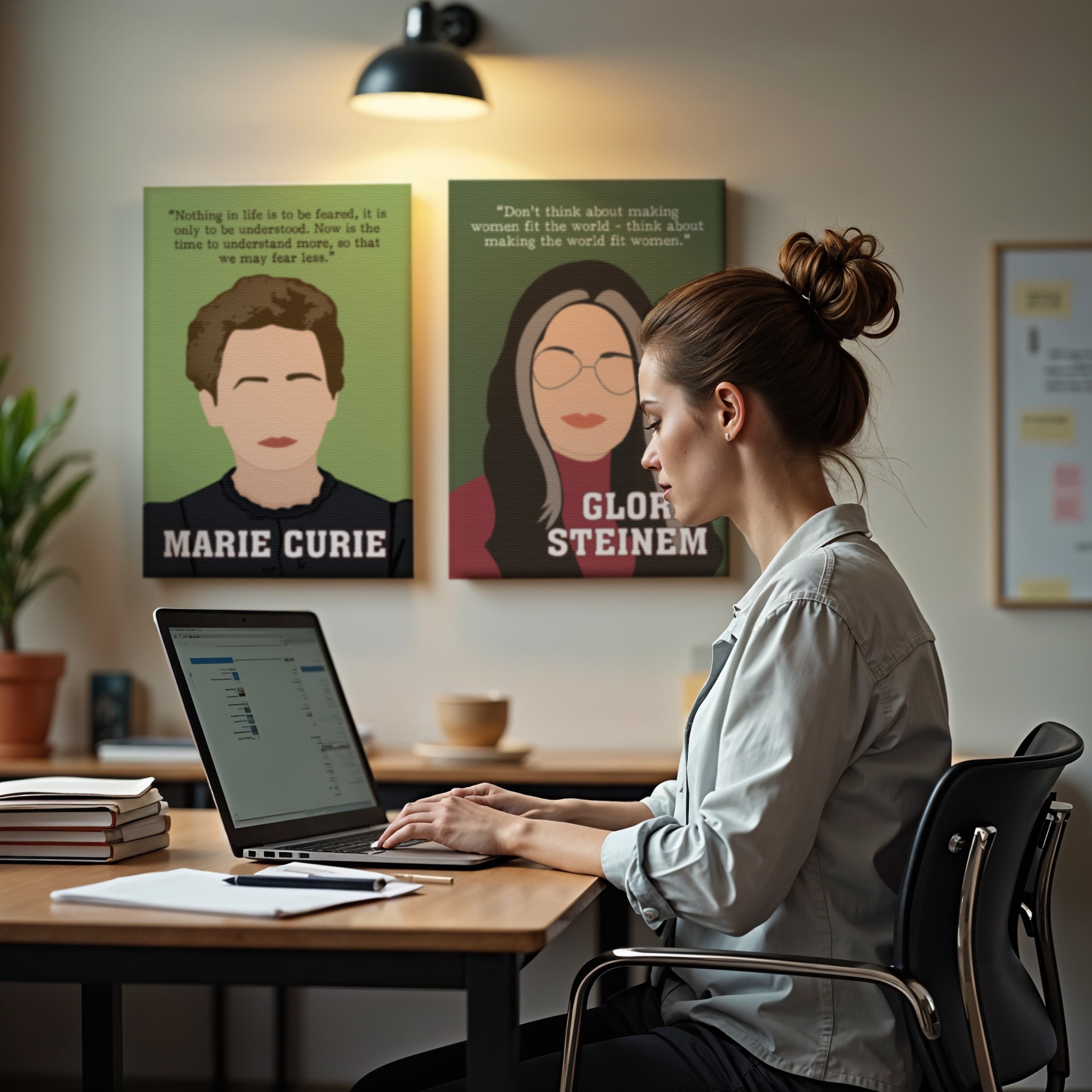 Marie Curie Powerful Women Inspirational Quote Wall Art - Image 5